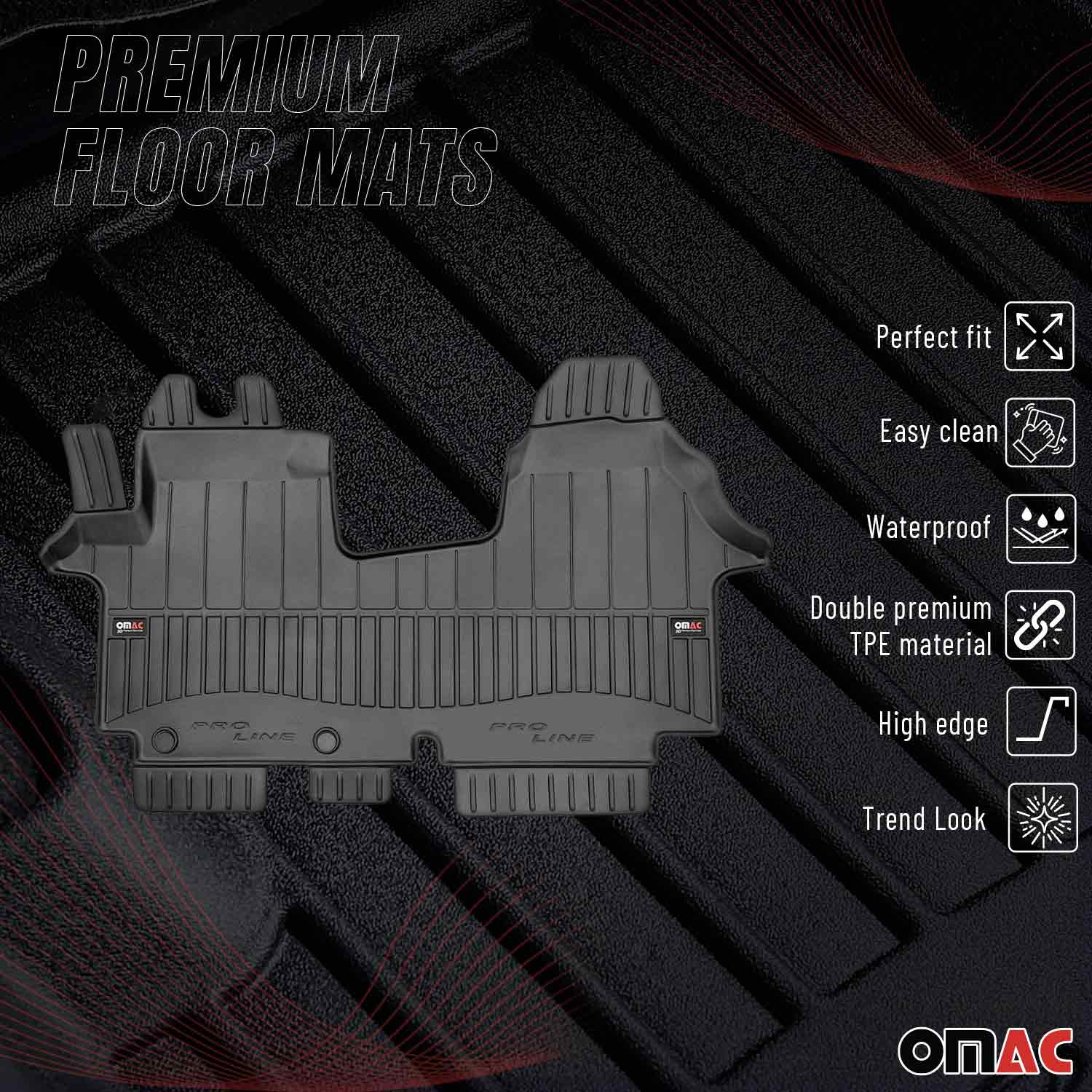 OMAC Gummi Fußmatten für Nissan Primastar 2006-2016 Premium Gummi Schwarz 1tlg - Image 2