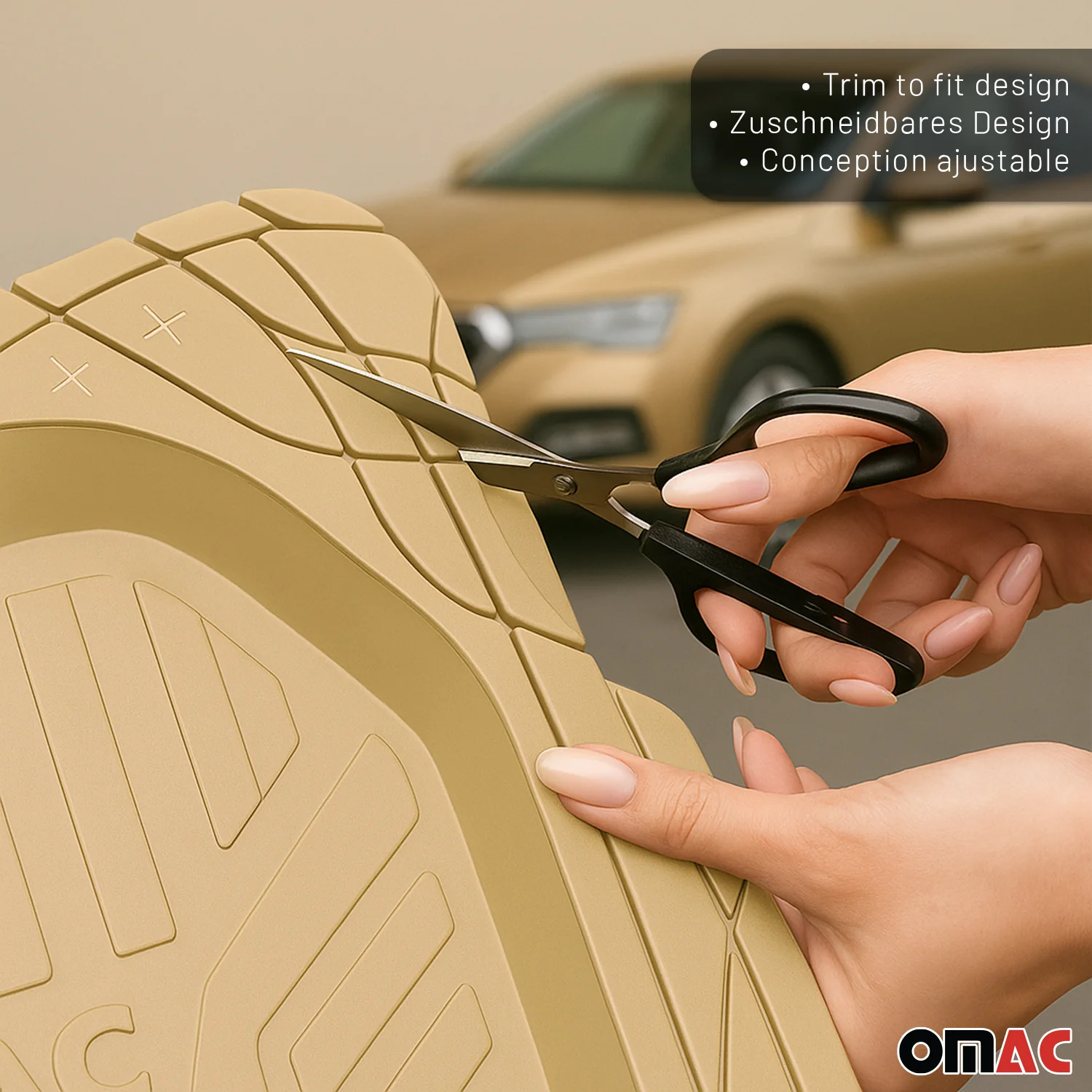Fußmatten Automatten für Opel Grandland X 3D Passform Hoher Rand Gummi Beige - Image 5