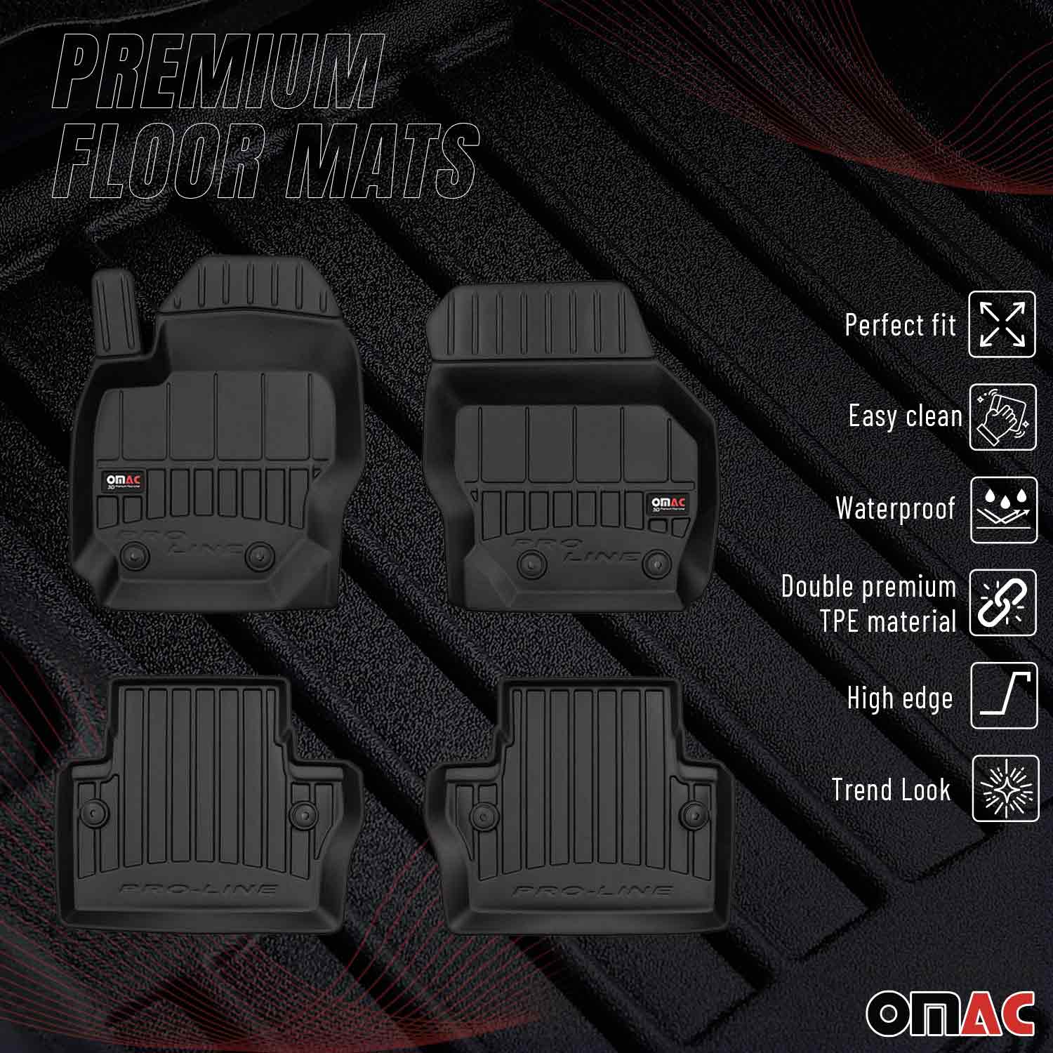 OMAC Gummi Fußmatten für Volvo XC70 2014-2016 Premium TPE Automatten Schwarz 4x - Image 2