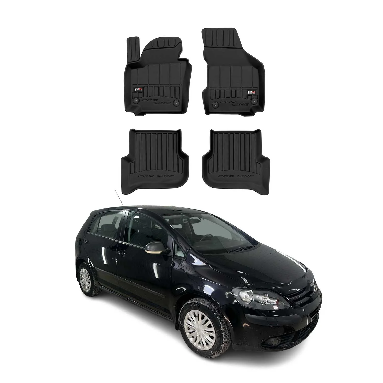 OMAC Gummi Fußmatten für VW Golf Plus 2005-2014 Premium TPE Automatten 4tlg