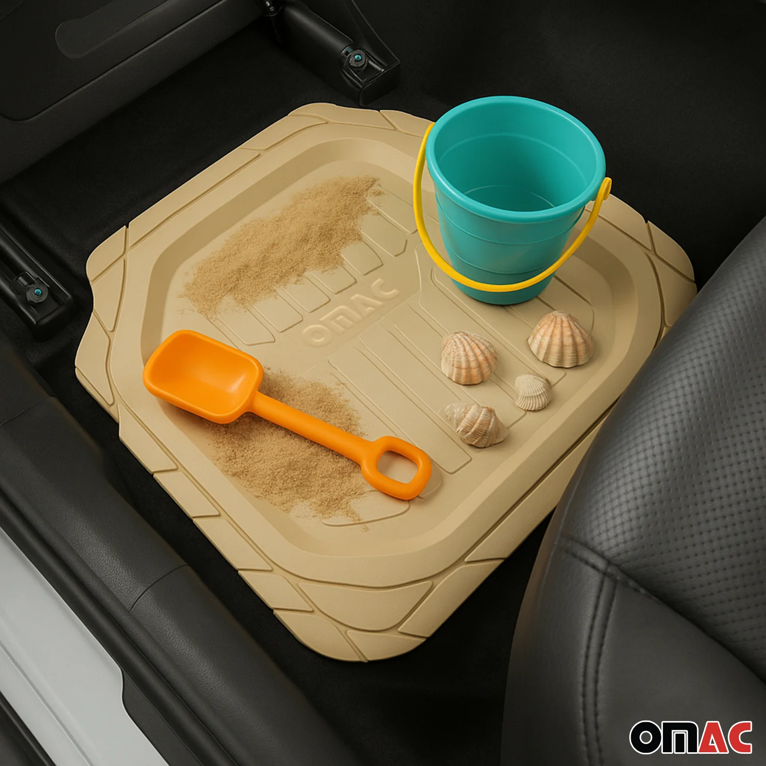 Fußmatten Automatten für VW Polo 3D Passform Hoher Rand Gummimatten Beige - Image 11