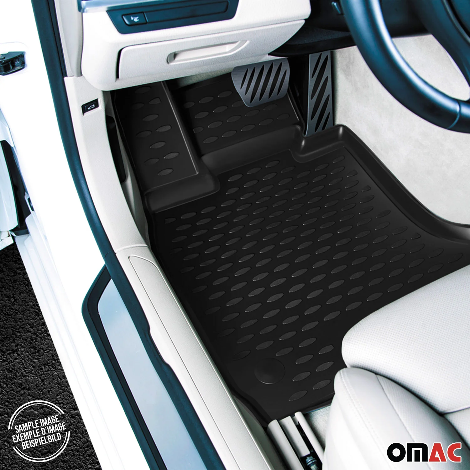 OMAC Gummimatten Fußmatten für VW Transporter T4 1990-2003 TPE Matten Schwarz 2x - Image 9