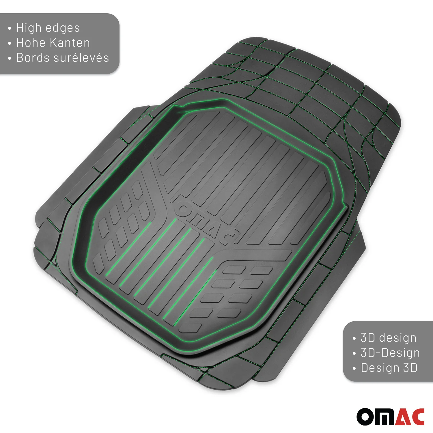 Fußmatten Gummimatten 3D Matte für Tesla Model 3 Gummi Schwarz 4Tlg - Image 3