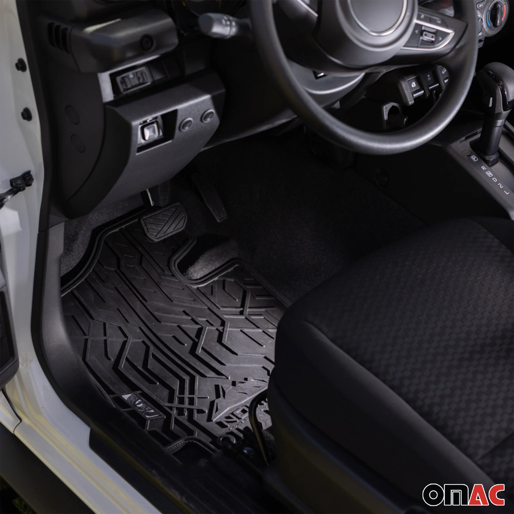 Fußmatten Gummimatten für Dacia Sandero I 2008-2012 1.Reihe Gummi Schwarz 2 tlg - Image 2