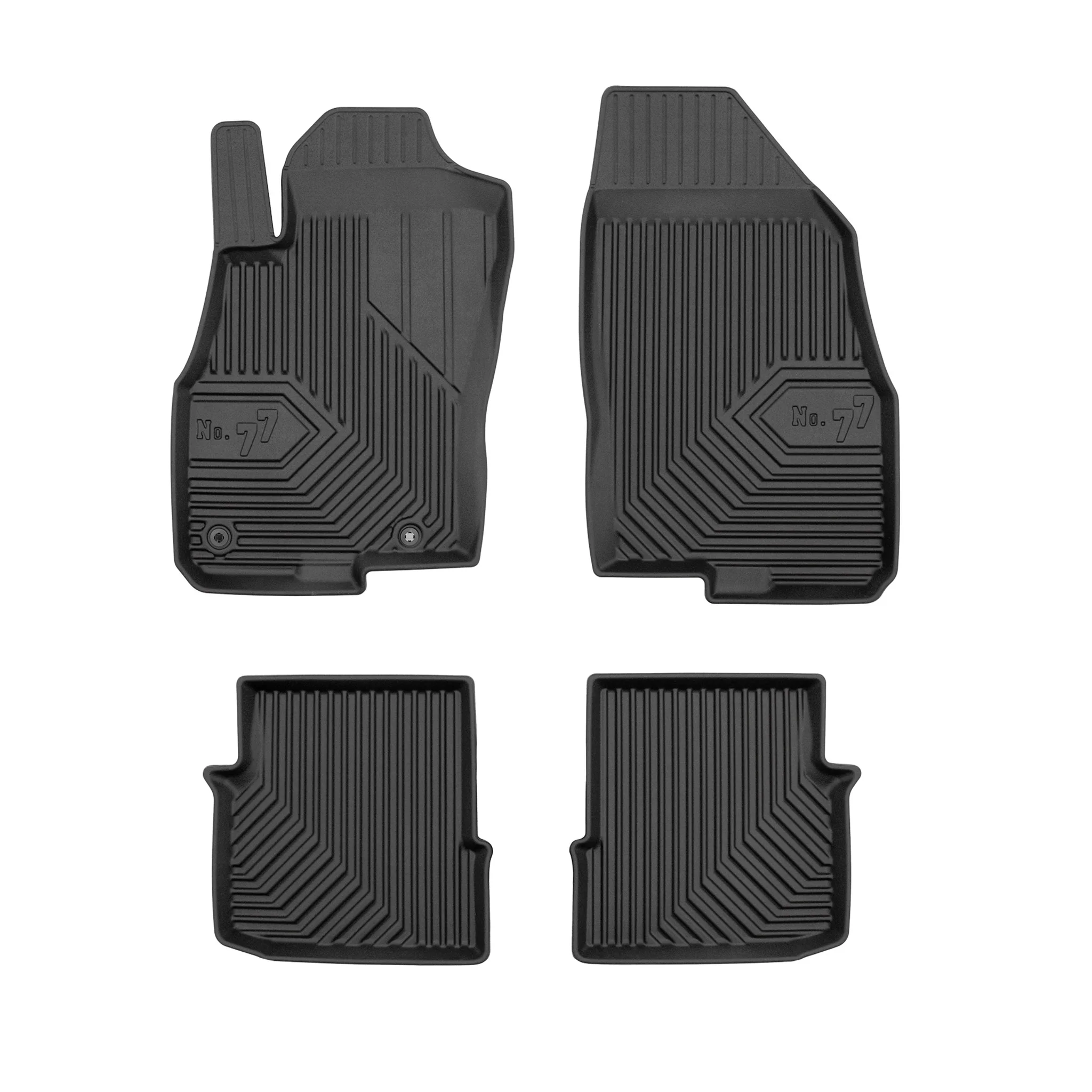 Fußmatten Gummimatten für Fiat Punto EVO 2009-2012 3-Tür TPE Schwarz 4 teile