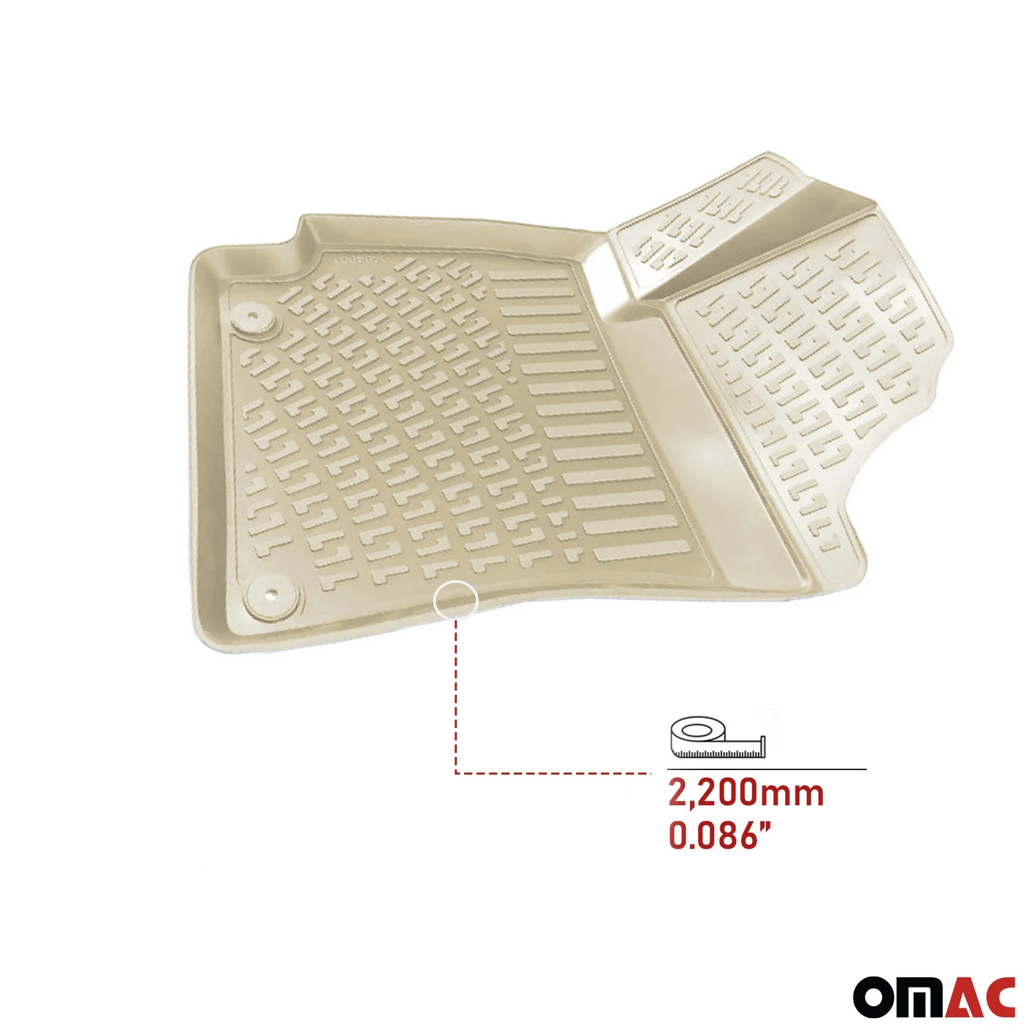 Fußmatten 3D Gummimatten für Honda Civic 2015-2021 Gummi TPE Beige 4tlg - Image 4