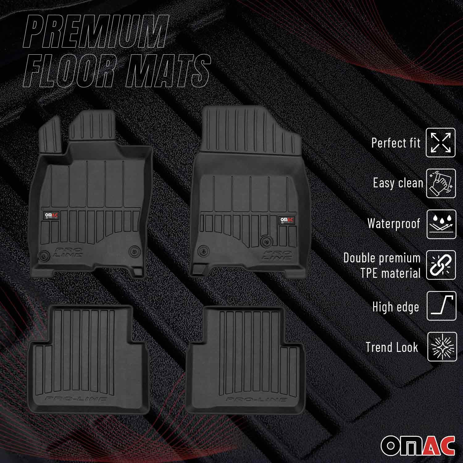 OMAC Gummi Fußmatten für Honda Civic X 2017-2021 Premium TPE Automatten 4tlg - Image 2