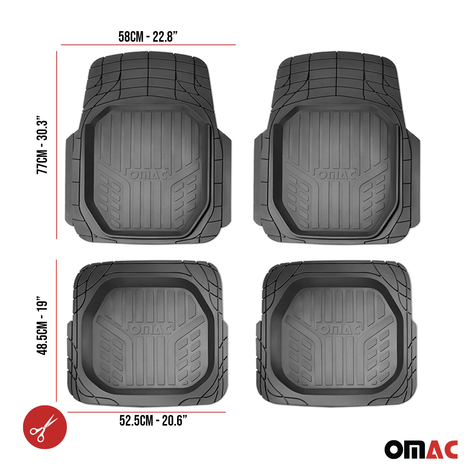 Fußmatten Gummimatten 3D Passform für Jaguar XE Gummi Schwarz 4tlg - Image 6
