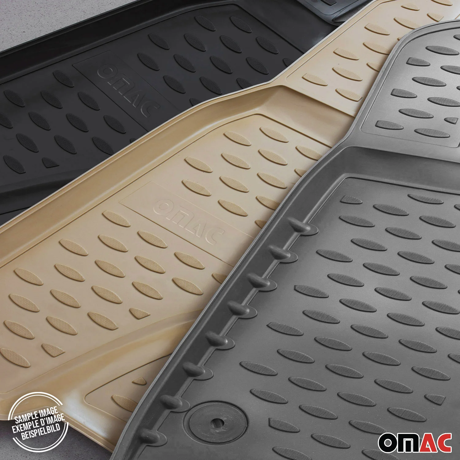 OMAC Gummimatten Fußmatten für Land Rover Discovery 2014-2017 TPE Beige 4x - Image 10