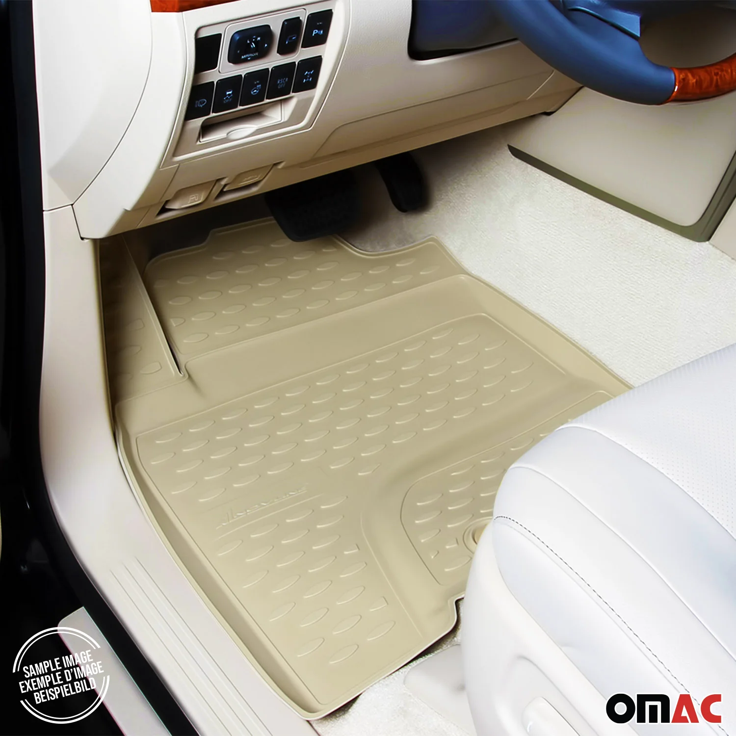 OMAC Gummimatten Fußmatten für Land Rover Discovery 2014-2017 TPE Beige 4x - Image 5