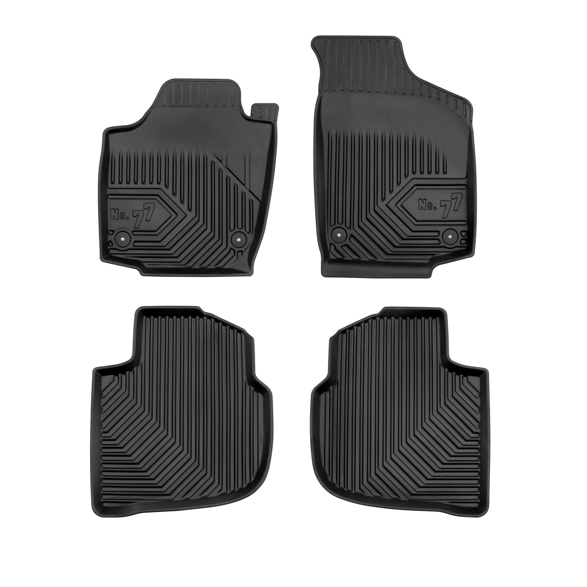 Fußmatten Gummimatten für Skoda Rapid Spaceback 2013-2019 TPE Schwarz 4 Teile