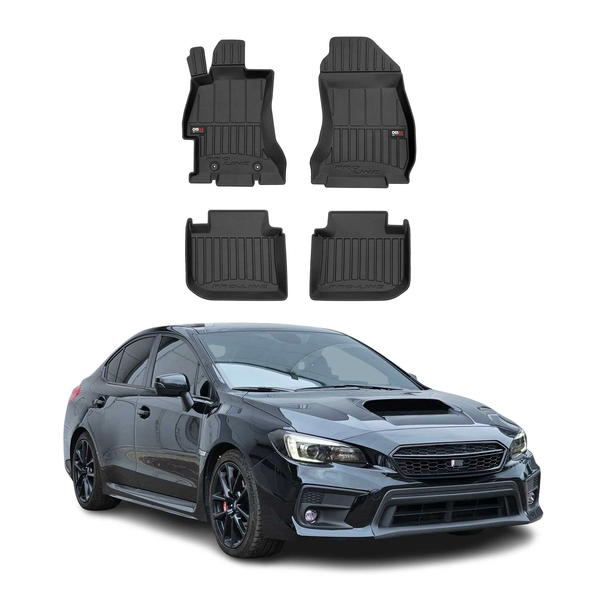 Fußmatten Gummimattenmatten für Subaru Impreza IV 2011-2018 Gummi TPE Schwarz