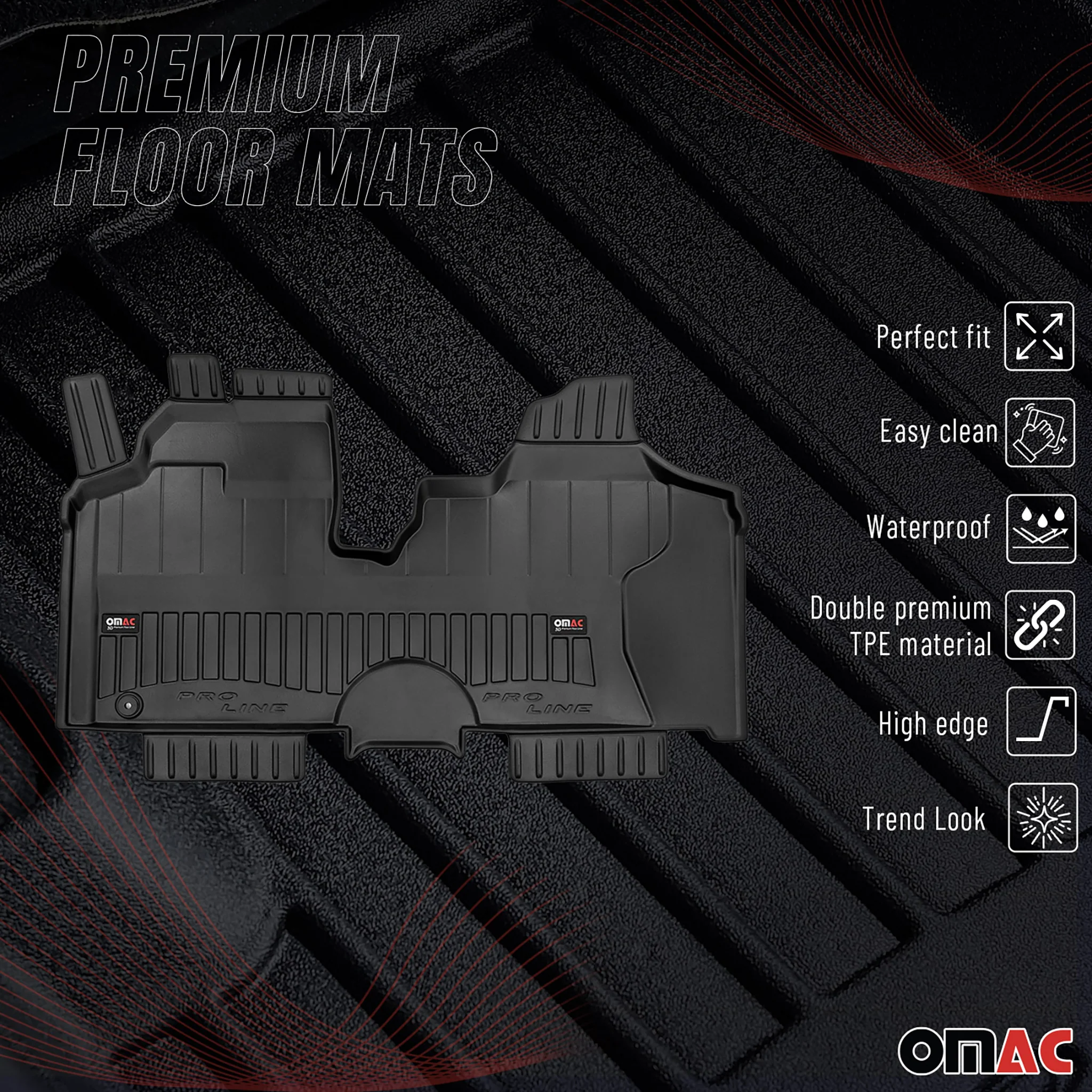 OMAC Gummi Fußmatten für Toyota Proace 2013-2016 Premium TPE Automatten 1tlg - Image 2