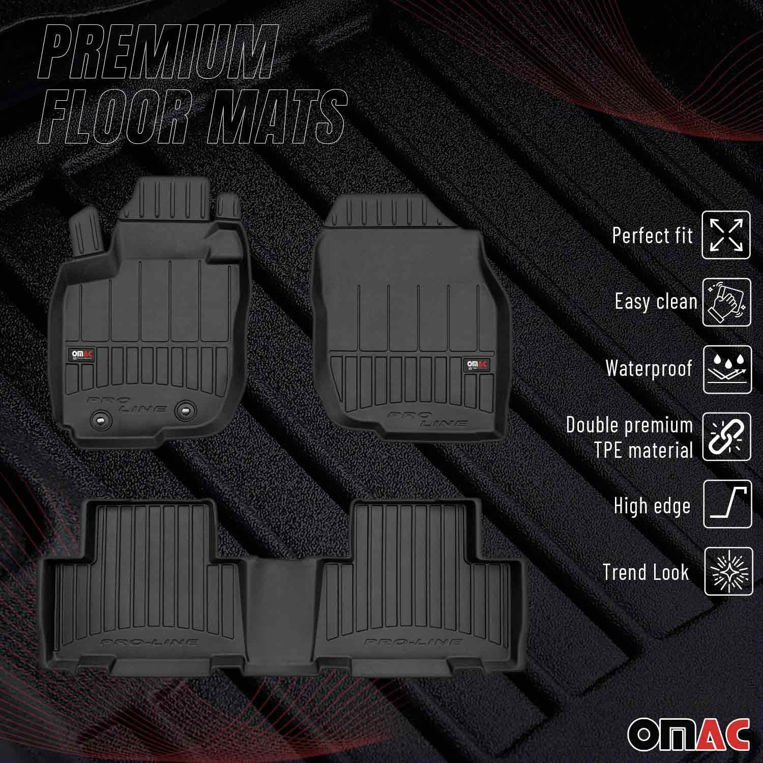OMAC Gummi Fußmatten für Toyota RAV4 2005-2012 Premium TPE Automatten Schwarz 4x - Image 2