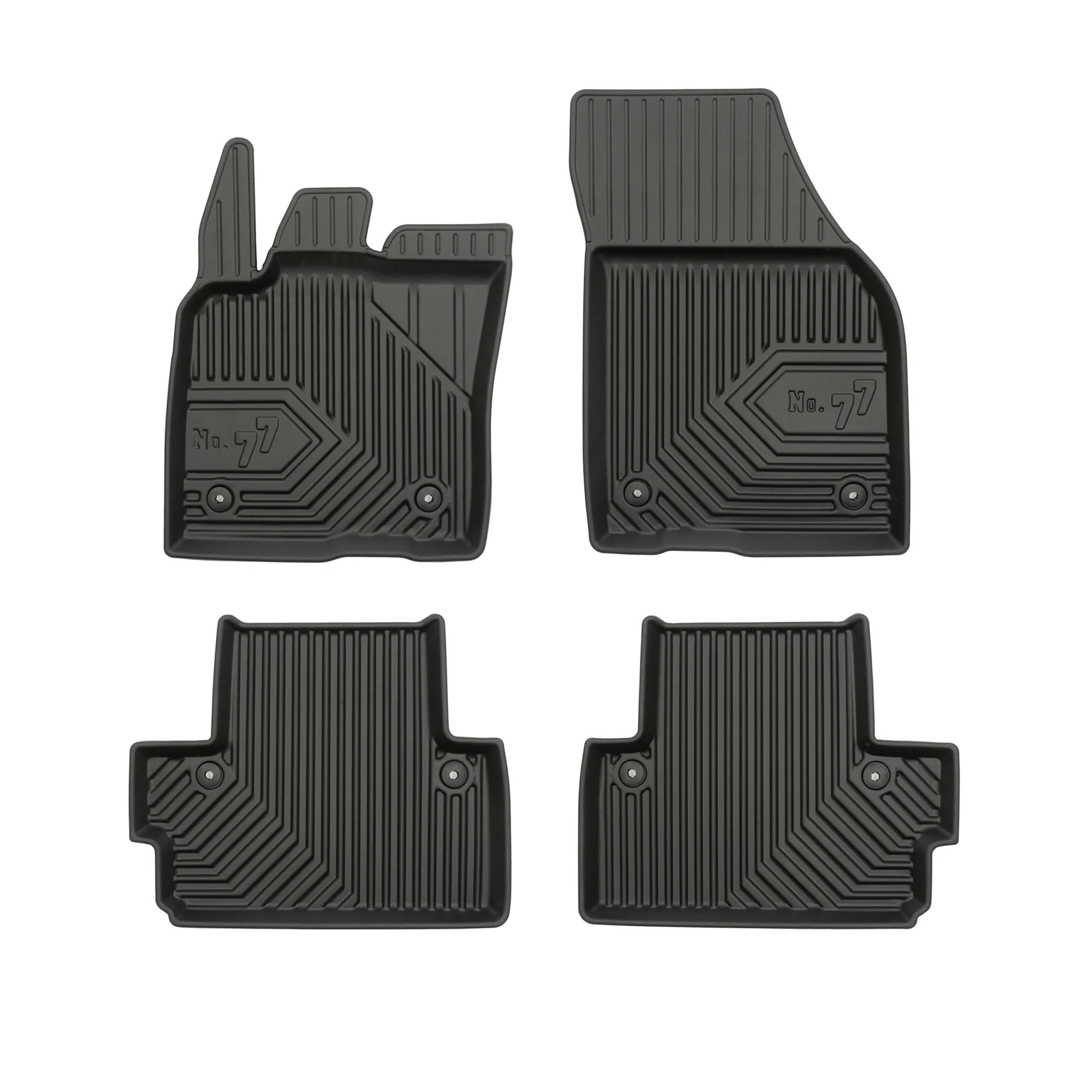 Fußmatten Gummimatten für Volvo S40 II Schrägheck 2004-2012 TPE Schwarz 4 tlg