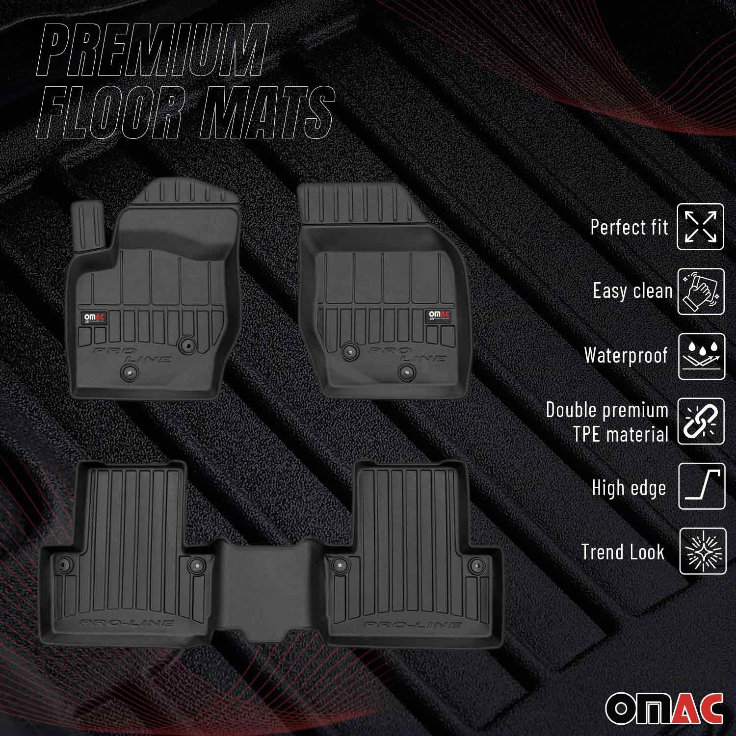 OMAC Gummi Fußmatten für Volvo XC90 2002-2014 Premium TPE Automatten Schwarz 3x - Image 2
