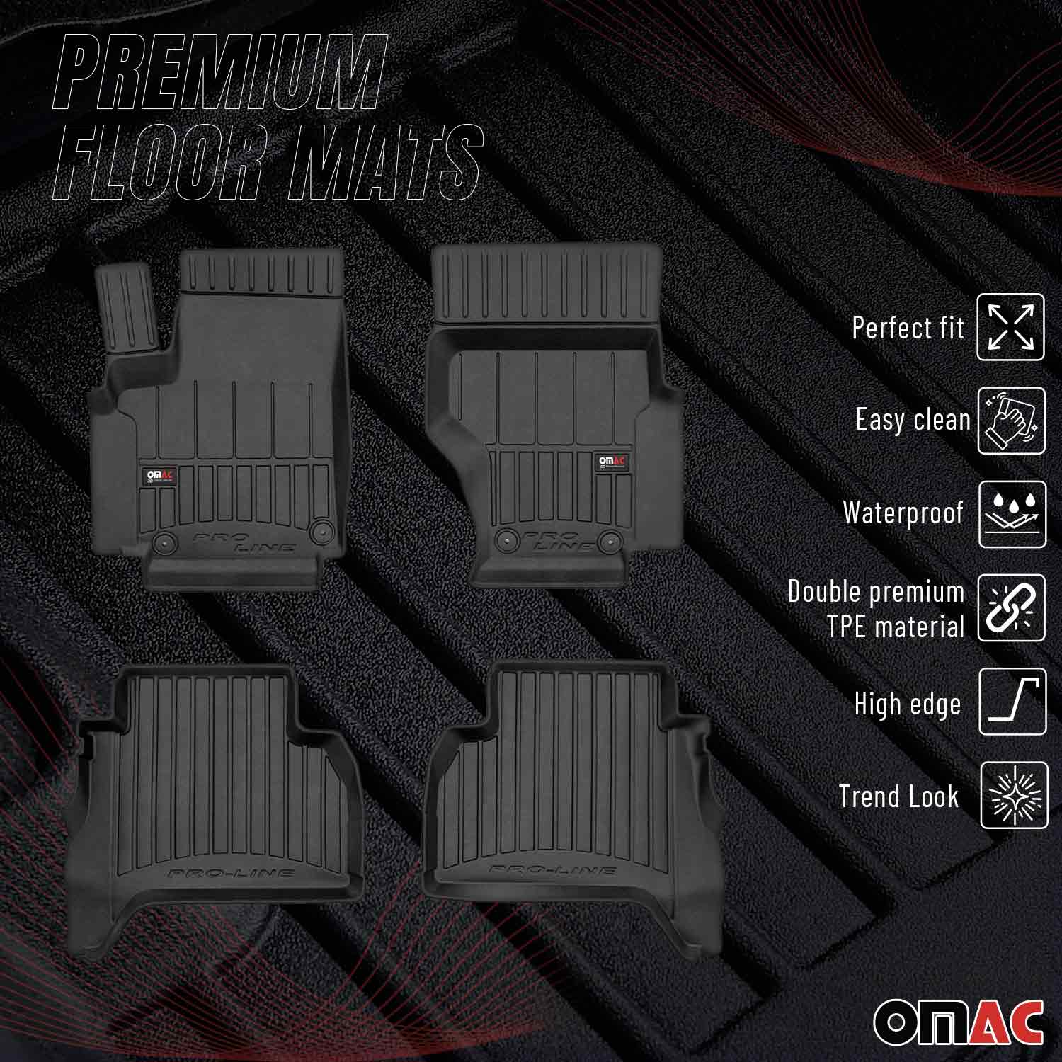 OMAC Gummi Fußmatten für VW Amarok Double Cab 2011-2021 Premium Gummi Schwarz 4x - Image 2