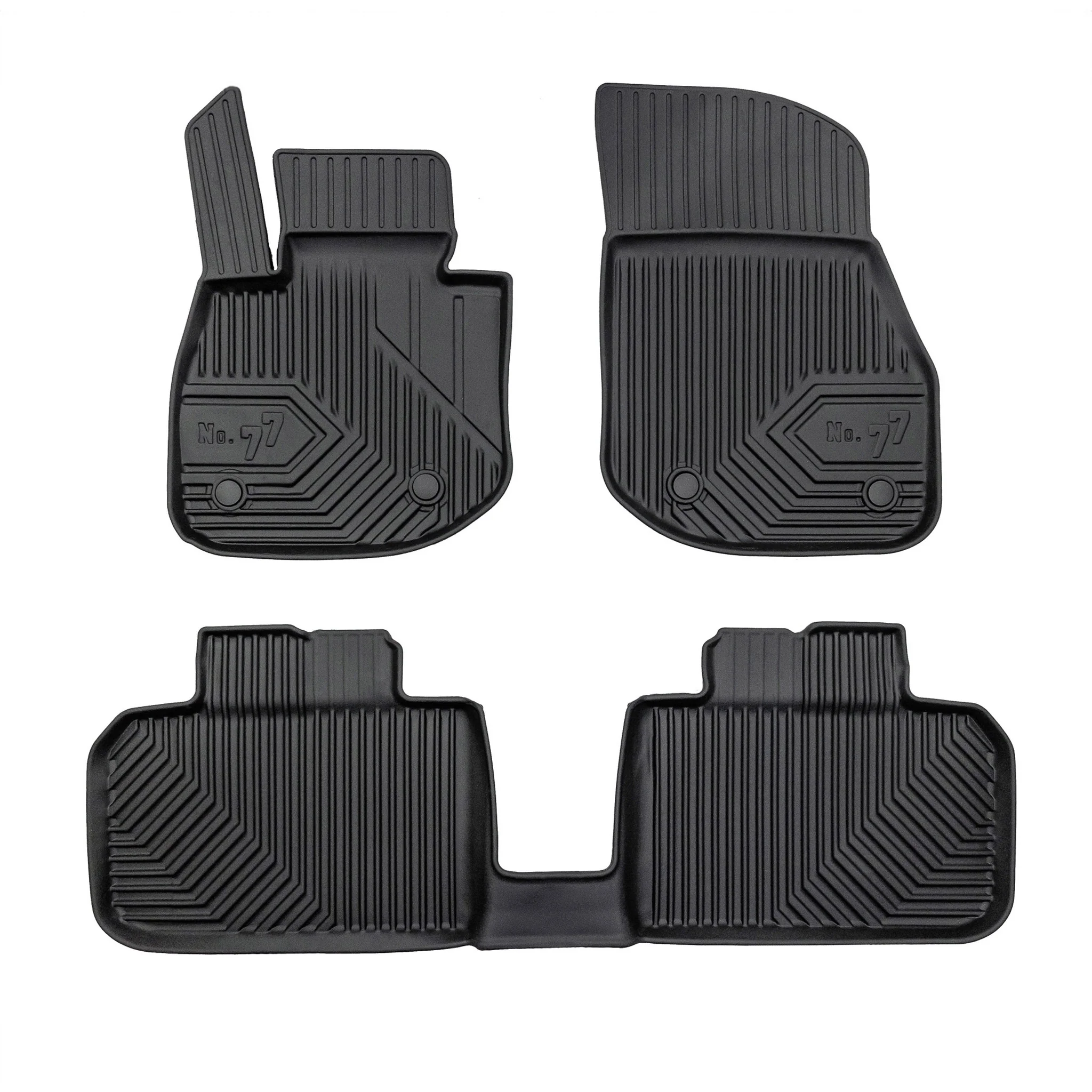 Fußmatten Gummimatten No.77 Antirutsch für BMW iX1 2022-2026 TPE Schwarz 3 tlg