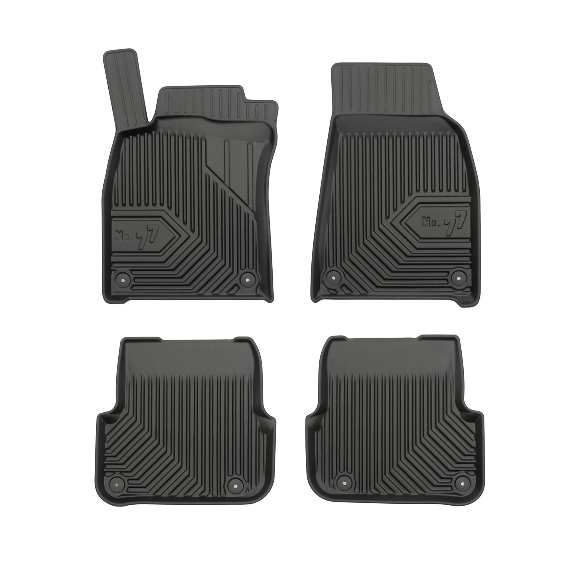Fußmatten Gummimatten No.77 für Audi A6 C6 2006-2011 FL TPE Gummi Schwarz 4 tlg