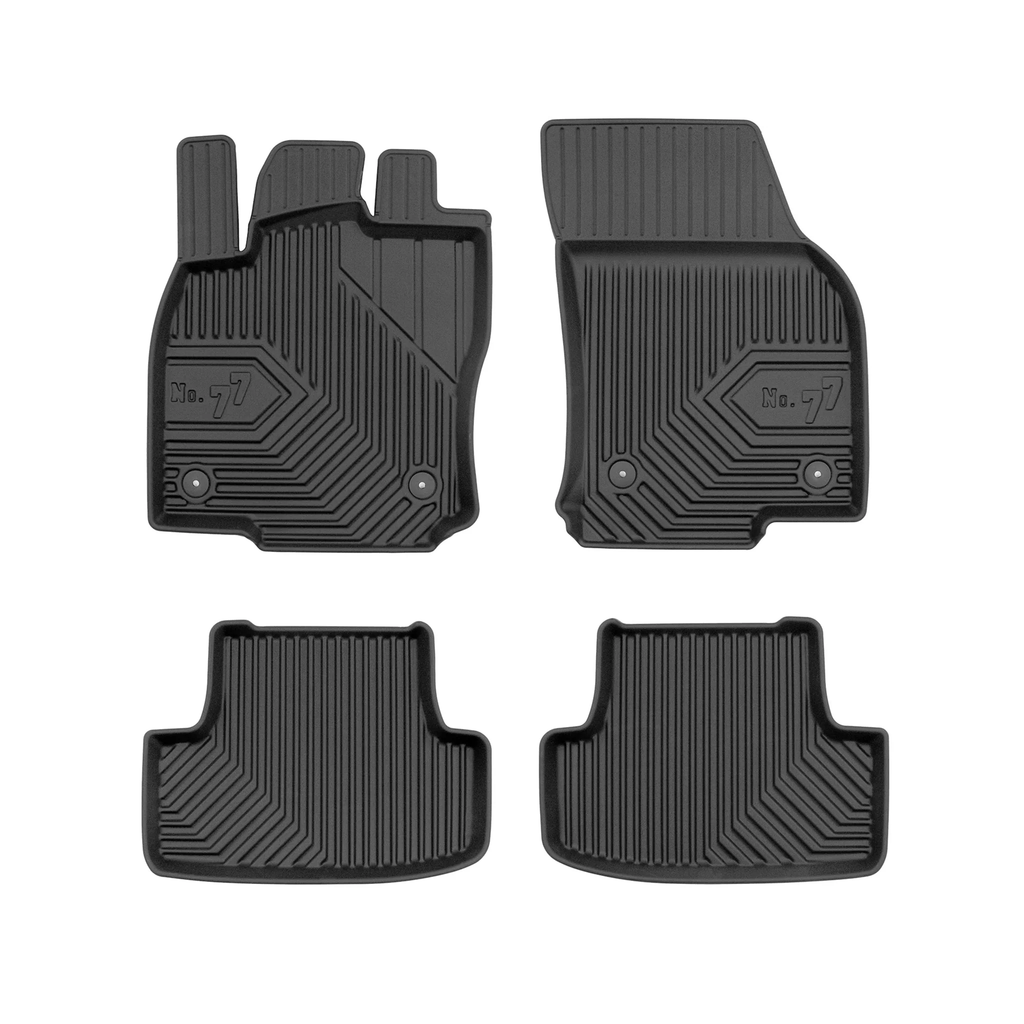 Fußmatten Gummimatten No.77 für Audi Q2 2016-2020 Pre-FL TPE Schwarz 4 Teile
