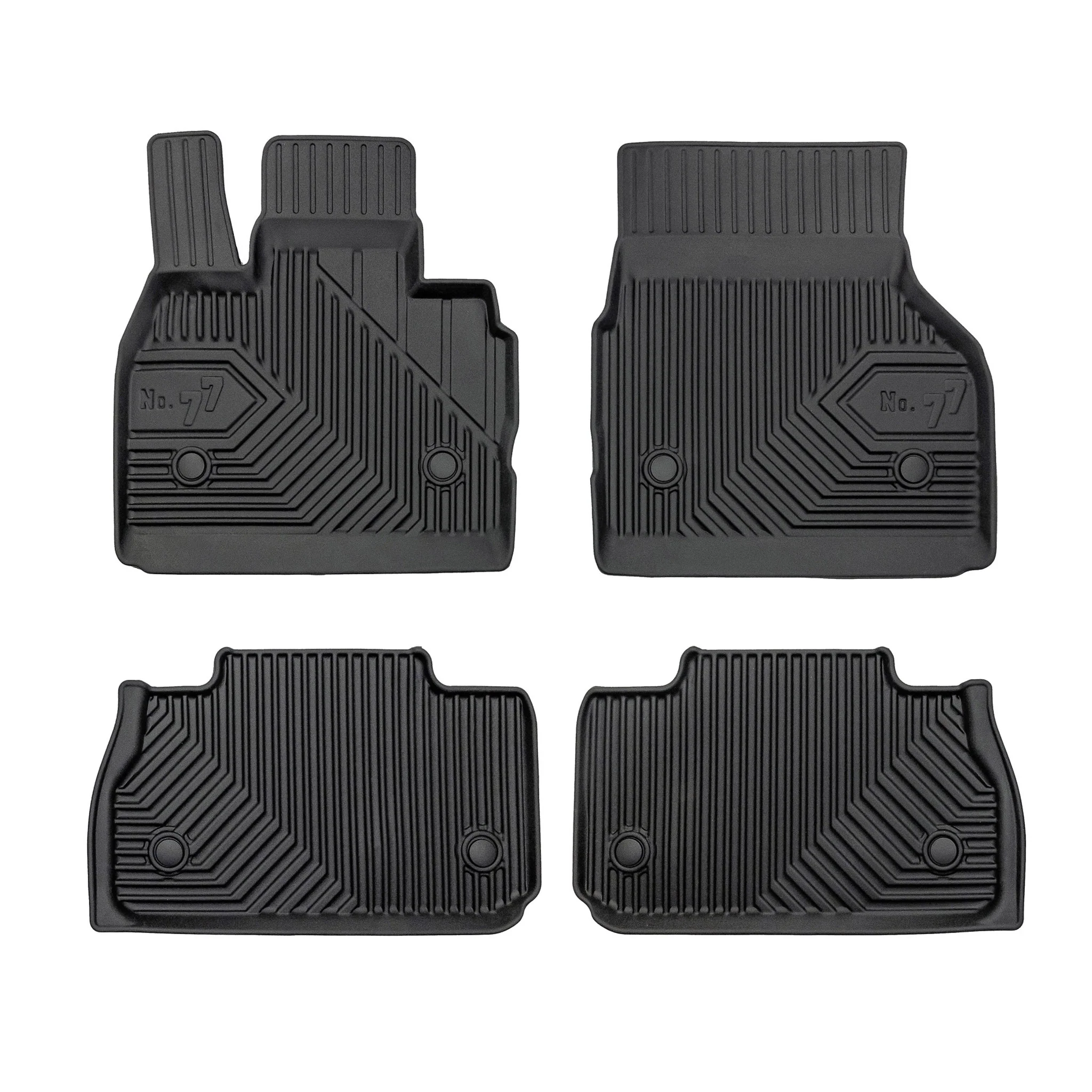 Fußmatten Gummimatten No.77 für BMW iX I20 2021-2026 TPE Gummi Schwarz 4 tlg