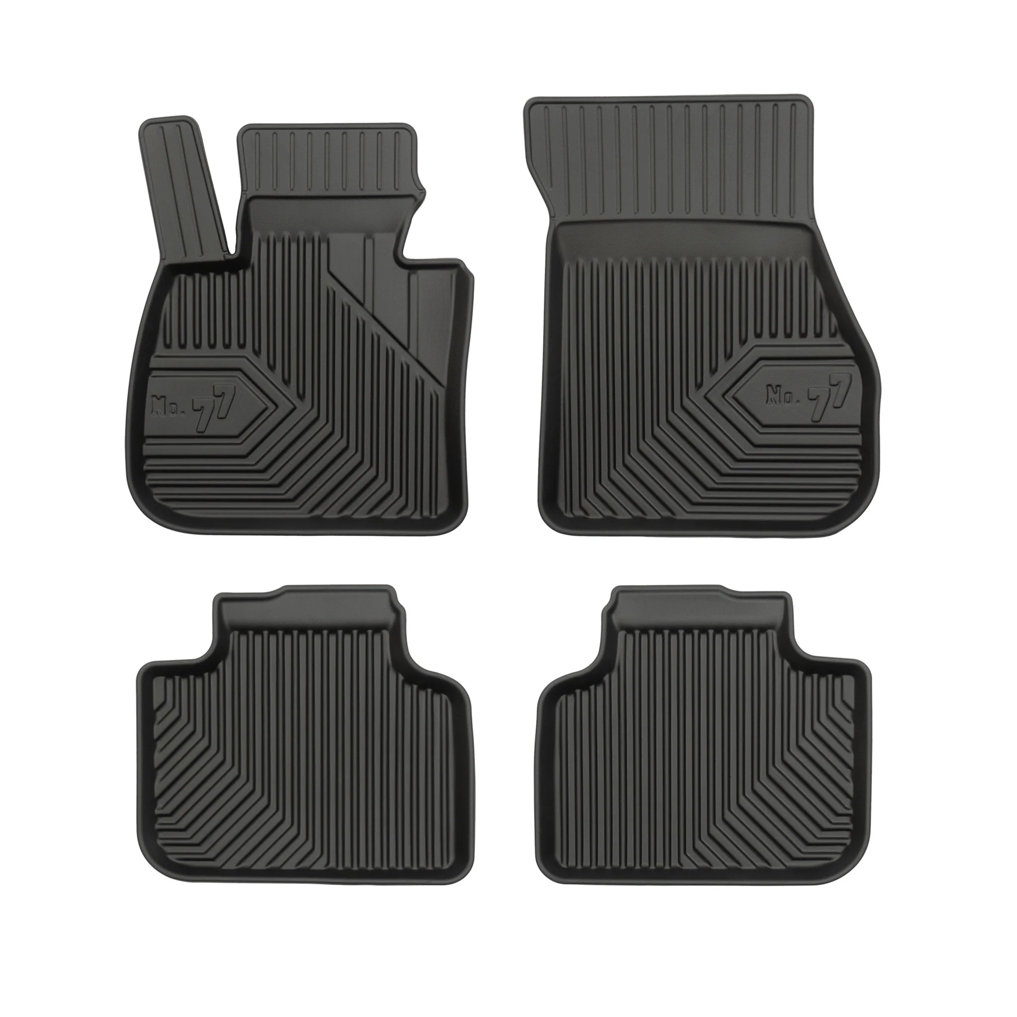 Fußmatten Gummimatten No.77 für BMW X1 F48 2015-2022 TPE Gummi Schwarz 4 Teile