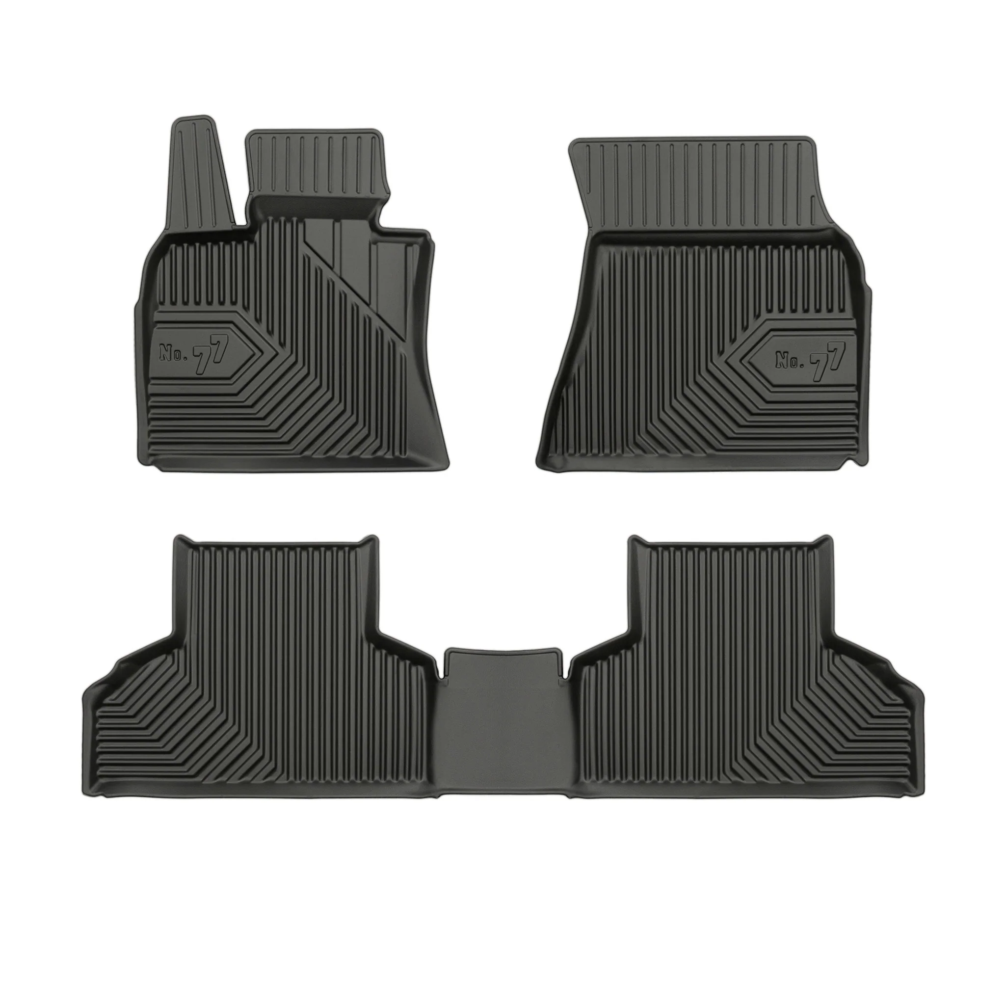 Fußmatten Gummimatten No.77 für BMW X5 F15 2013-2018 TPE Gummi Schwarz 3 tlg