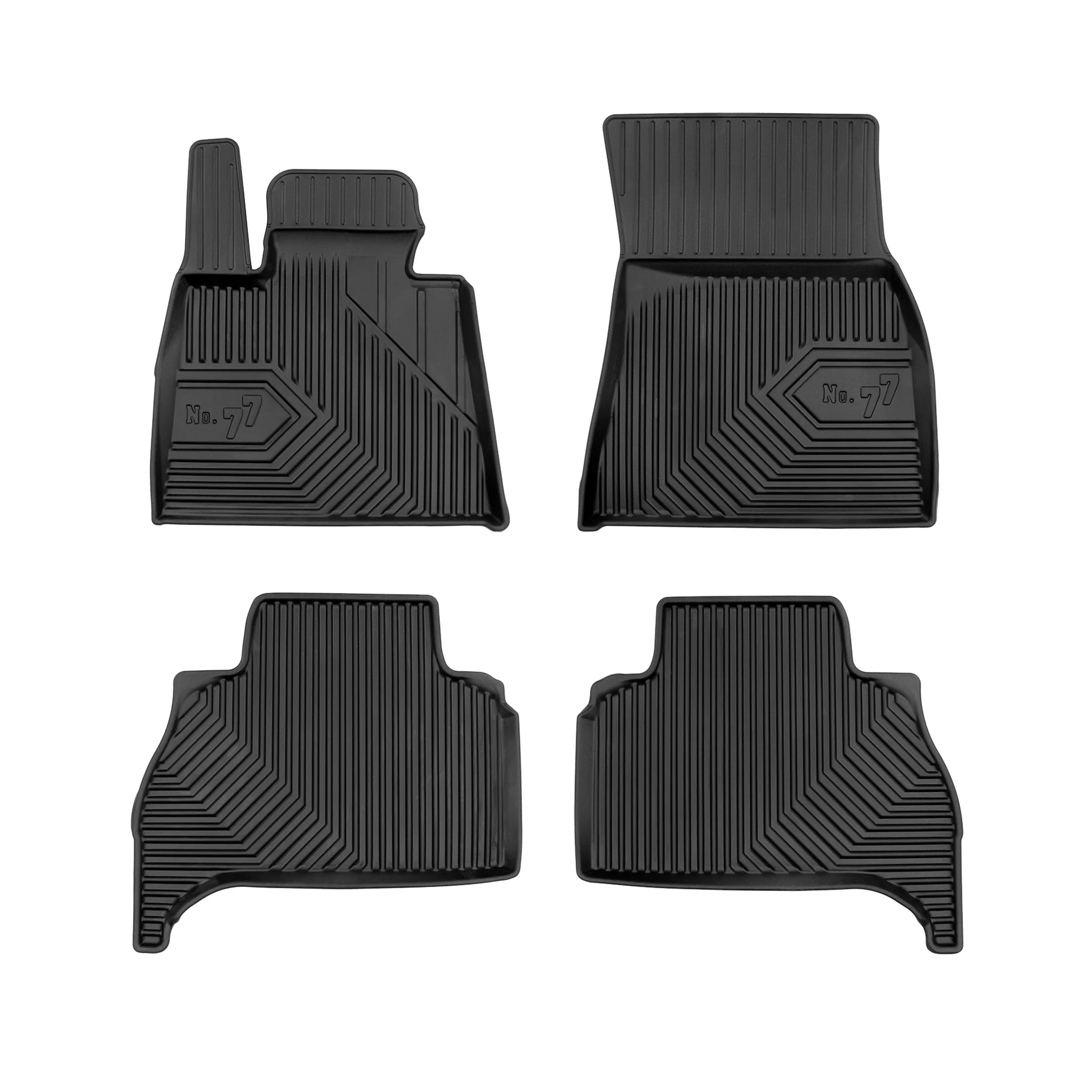 Fußmatten Gummimatten No.77 für BMW X5 G05 2019-2026 TPE Gummi Schwarz 3 tlg