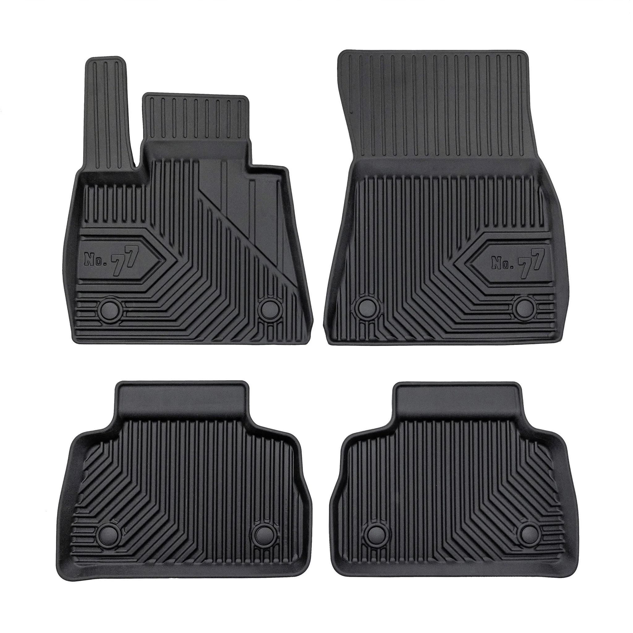 Fußmatten Gummimatten No.77 für BMW X6 G06 2019-2026 TPE Gummi Schwarz 3 tlg