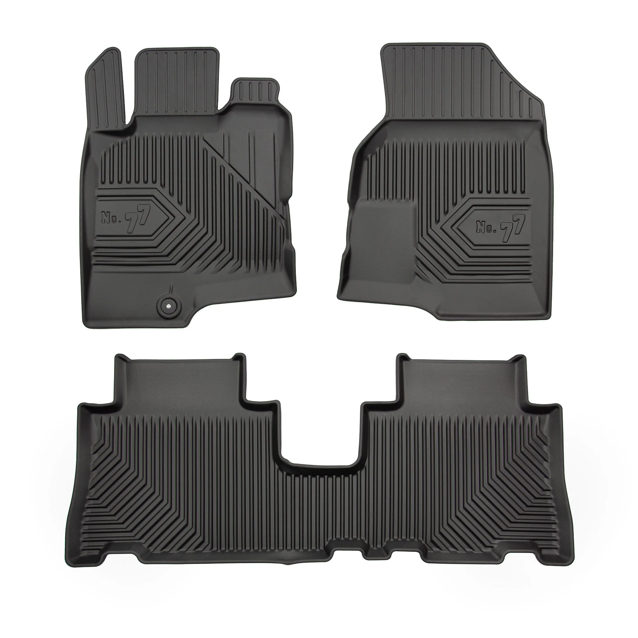 Fußmatten Gummimatten No.77 für Chevrolet Captiva I 2006-2018 TPE Schwarz 3 tlg