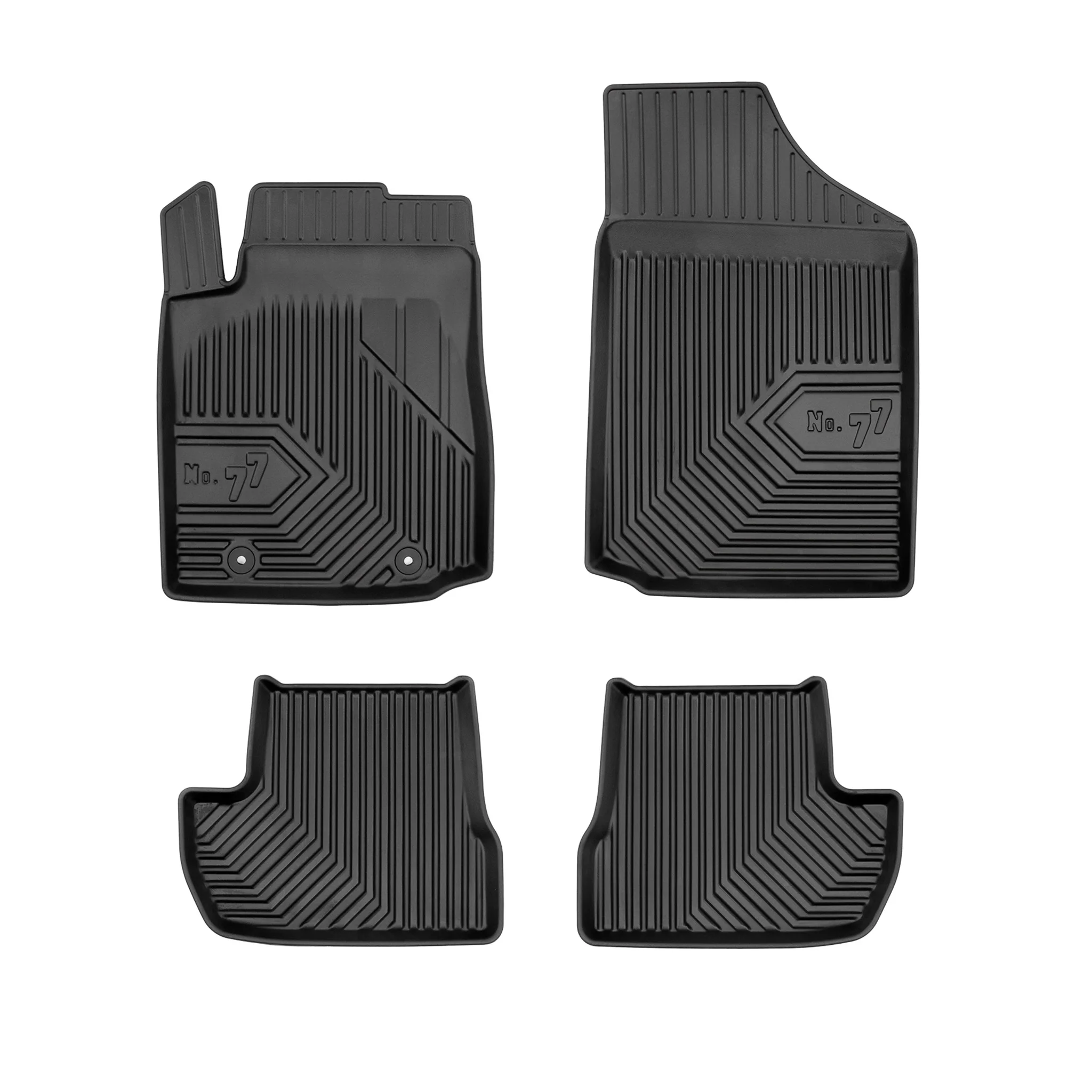 Fußmatten Gummimatten No.77 für Citroen C2 2003-2009 TPE Gummi Schwarz 4 tlg