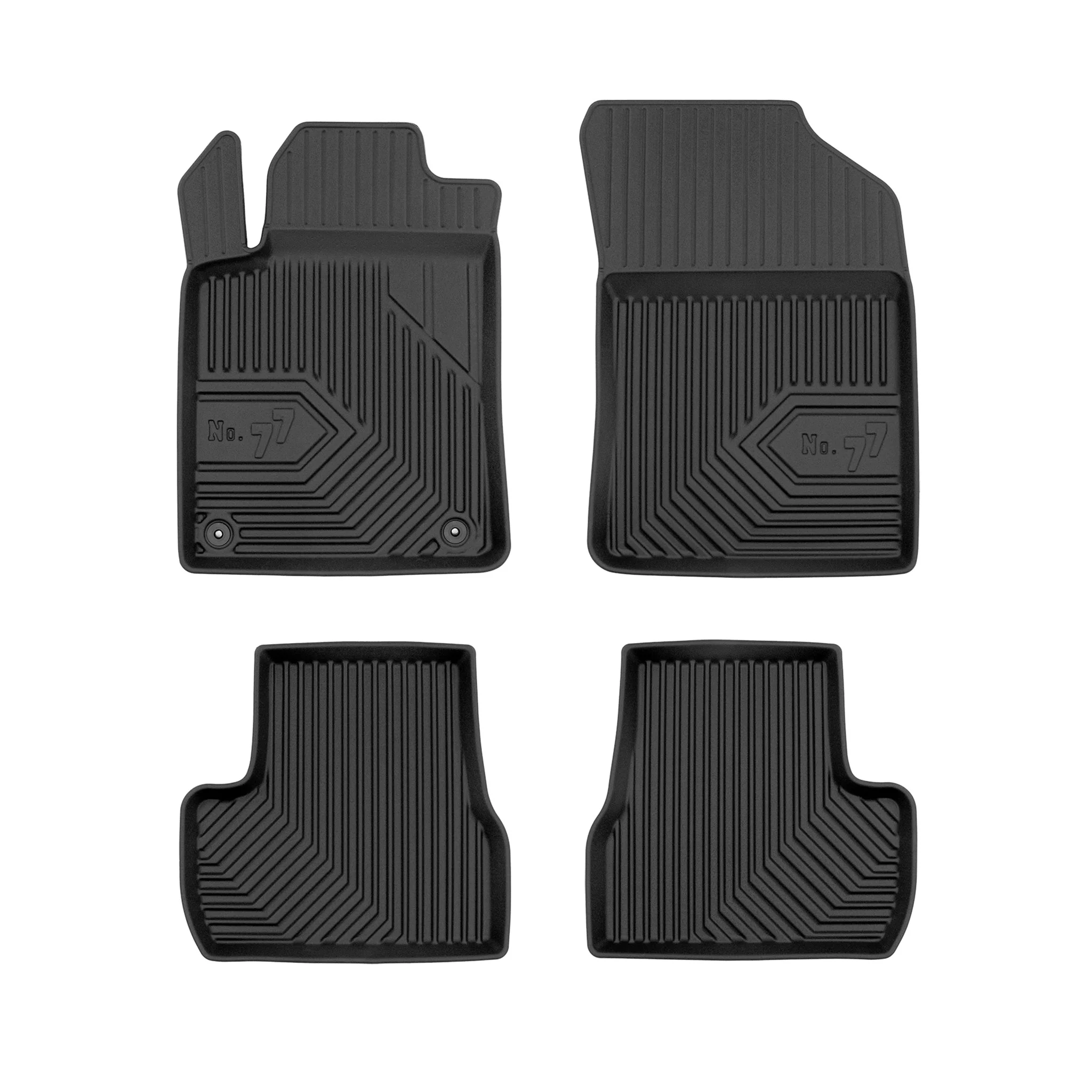 Fußmatten Gummimatten No.77 für Citroen C3 II 2009-2016 TPE Schwarz 4 Teile