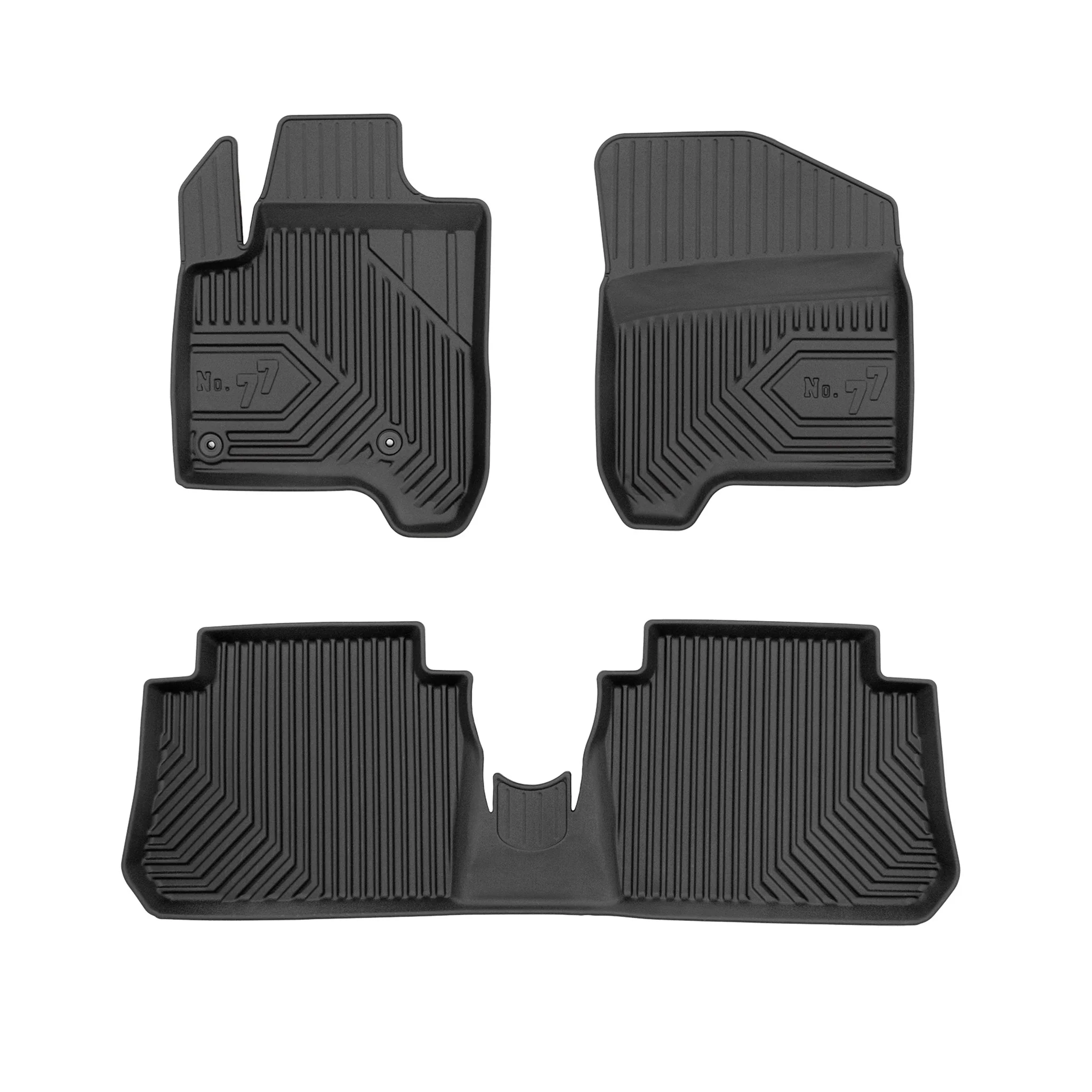 Fußmatten Gummimatten No.77 für Citroen C3 Picasso 2008-2017 TPE Schwarz 3 tlg