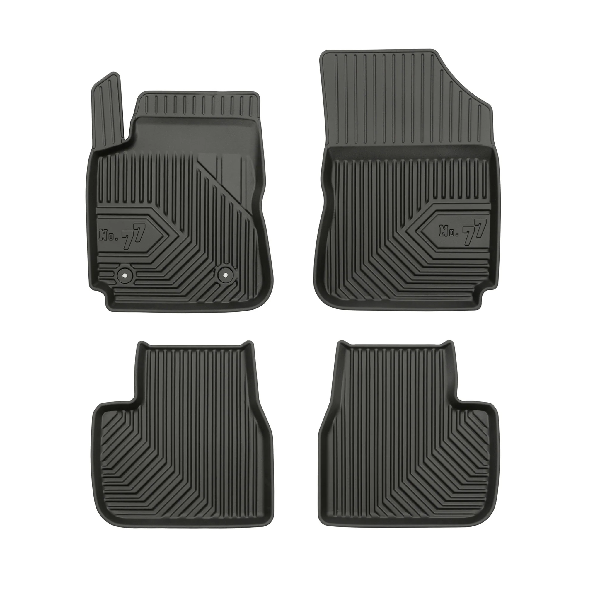 Fußmatten Gummimatten No.77 für Citroen C4 Cactus 2014-2020 TPE Schwarz 4 Teile