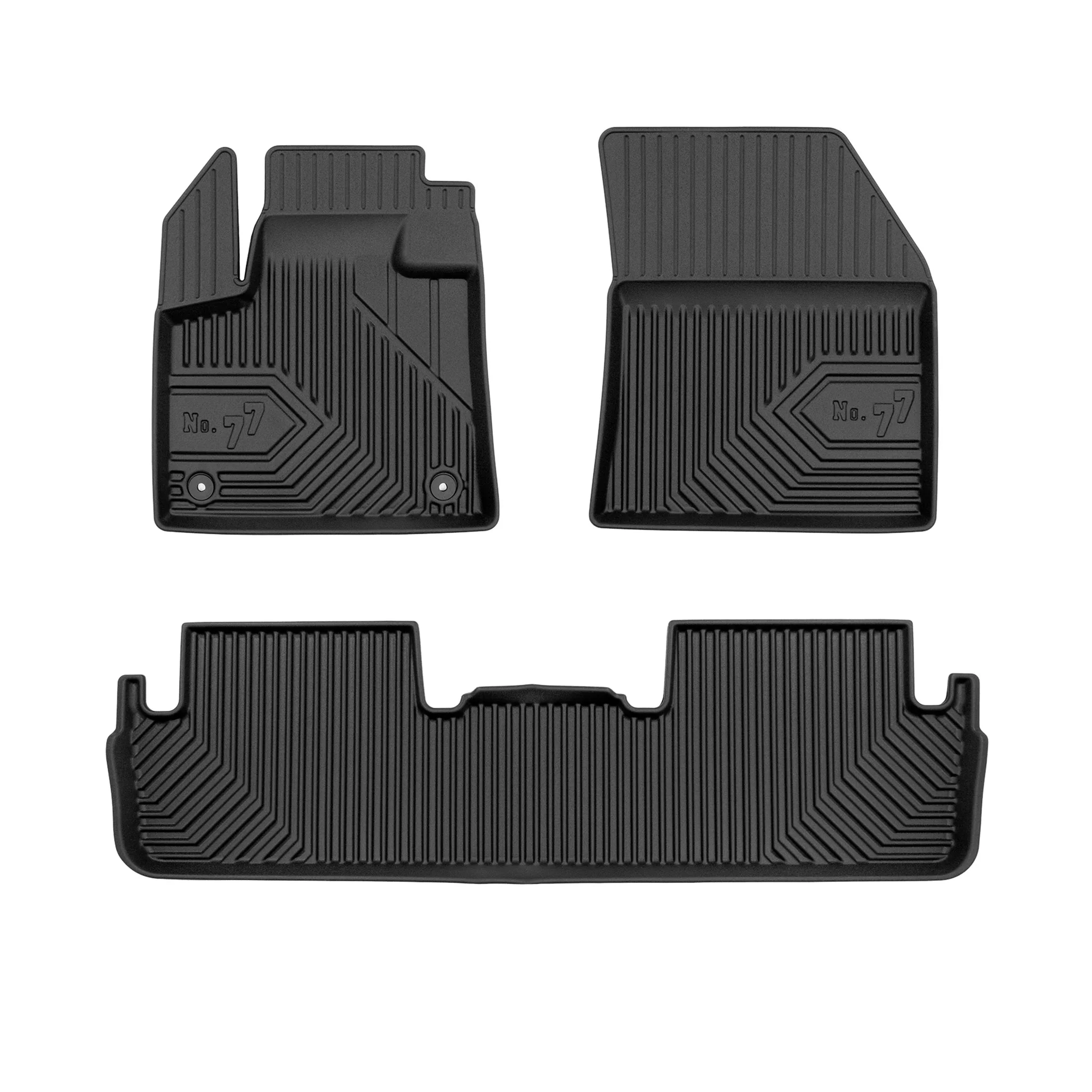 Fußmatten Gummimatten No.77 für DS7 Crossback / DS 7 2017-2026 TPE Schwarz 3tlg