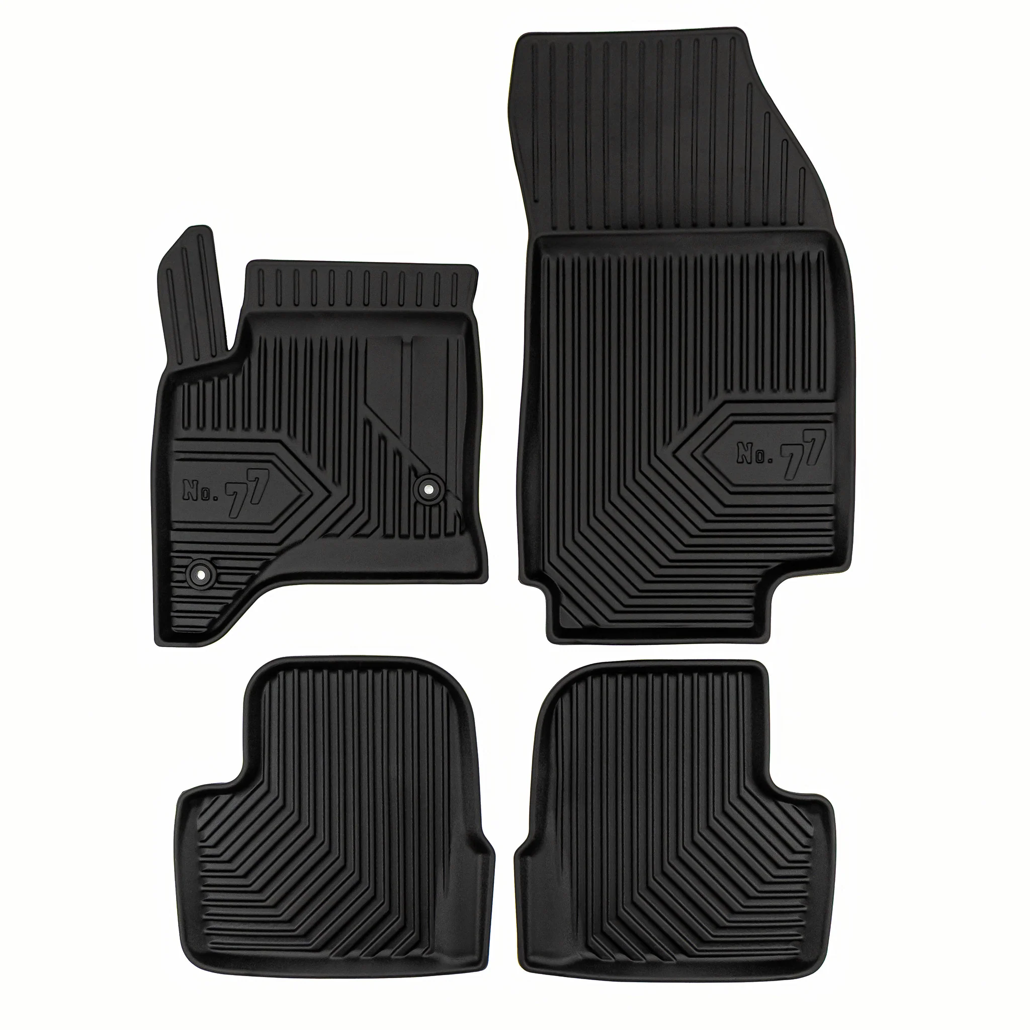 Fußmatten Gummimatten No.77 für Fiat 600 2023-2026 TPE Gummi Schwarz 4 teile