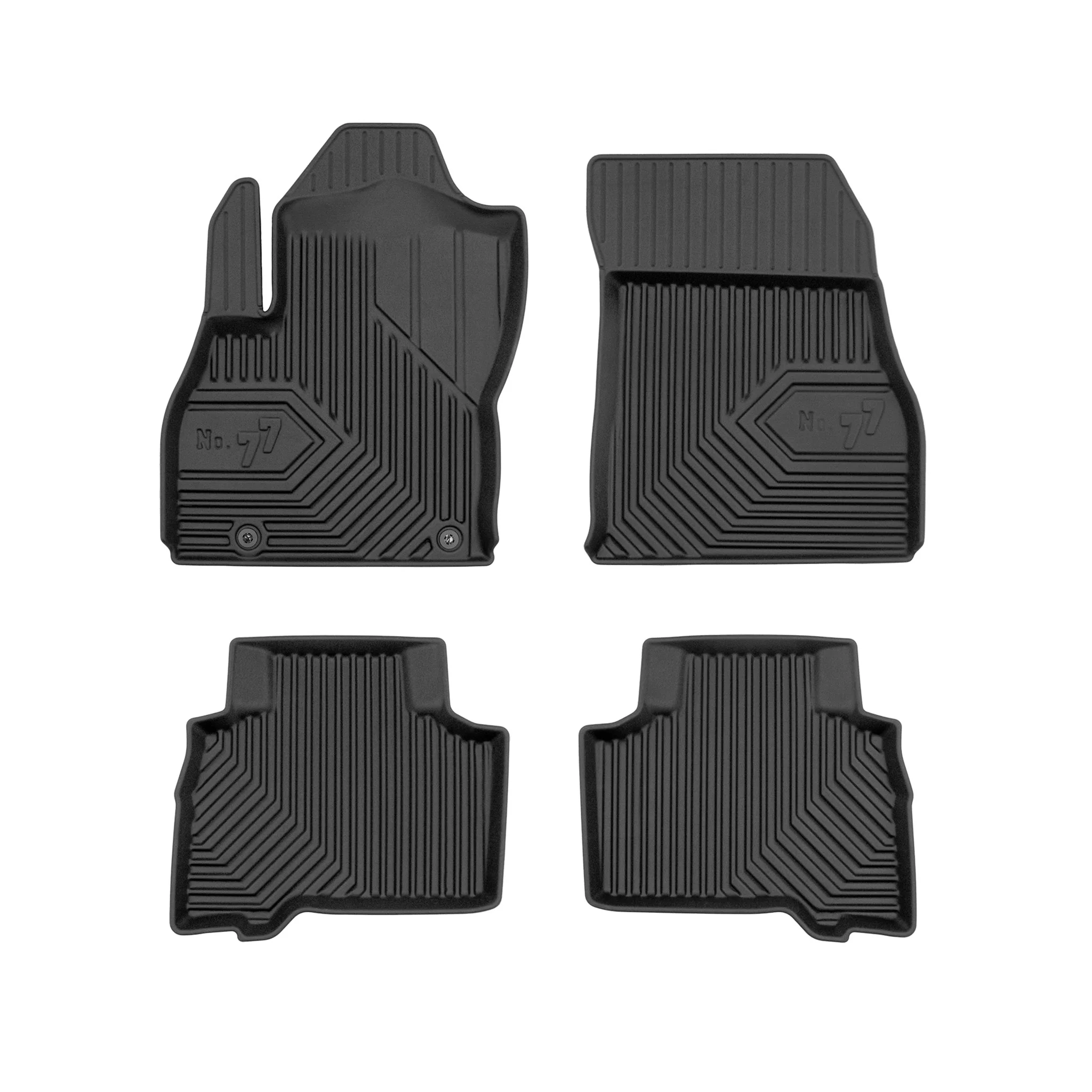 Fußmatten Gummimatten No.77 für Fiat Qubo 2008-2020 TPE Gummi Schwarz 4 tlg