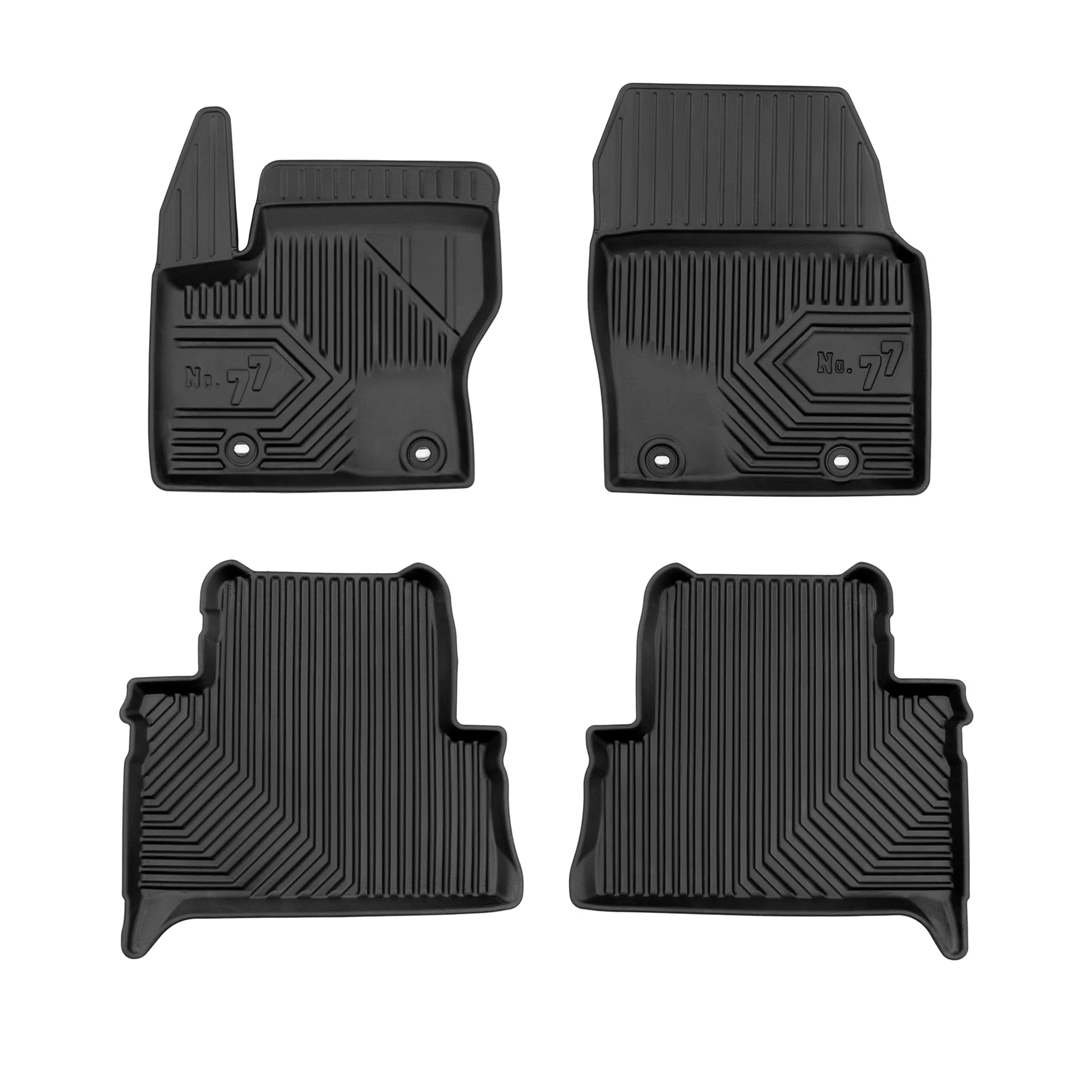 Fußmatten Gummimatten No.77 für Ford C-Max II 2010-2019 TPE Gummi Schwarz 4 tlg