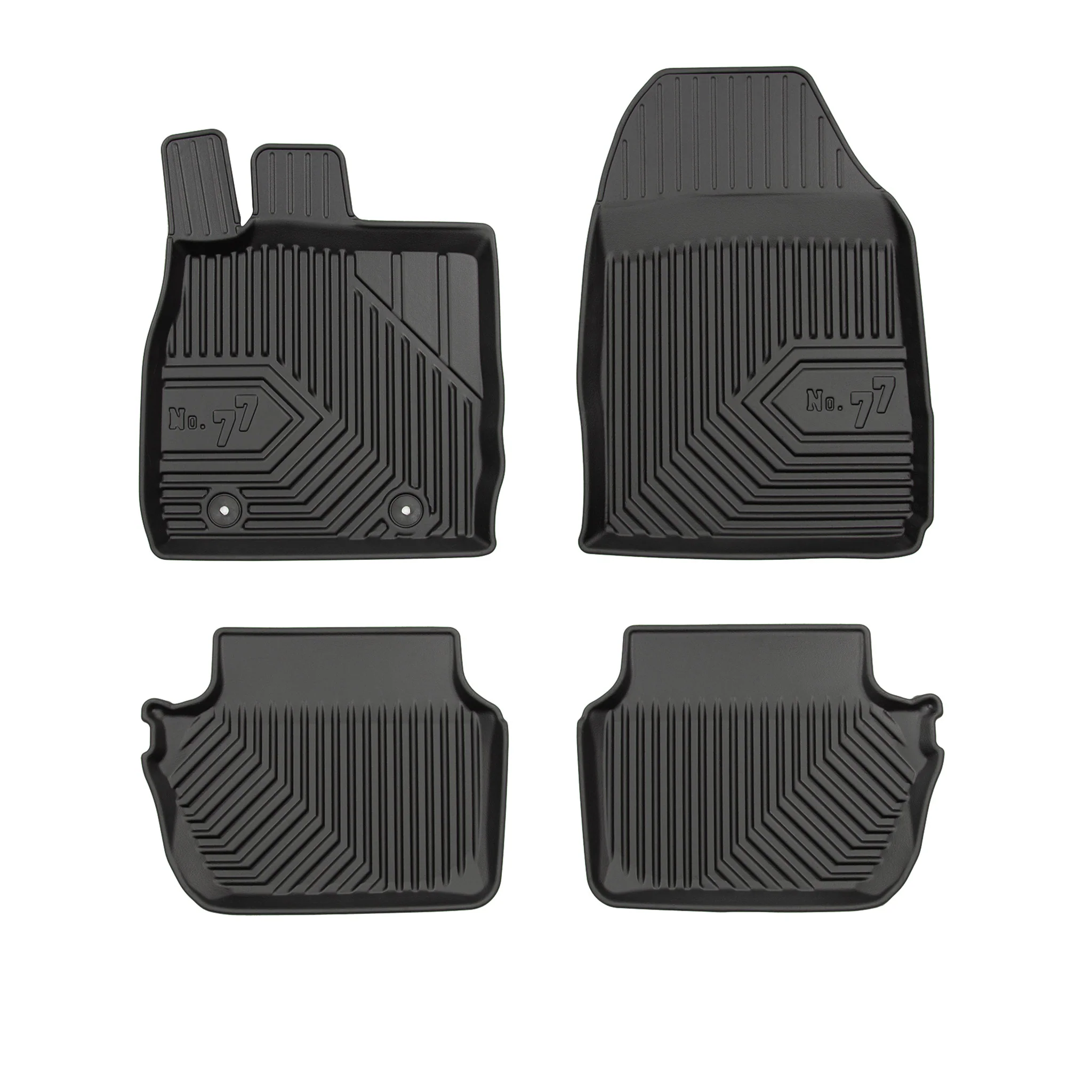 Fußmatten Gummimatten No.77 für Ford Fiesta mk6 2008-2017 TPE Schwarz 4 Teile