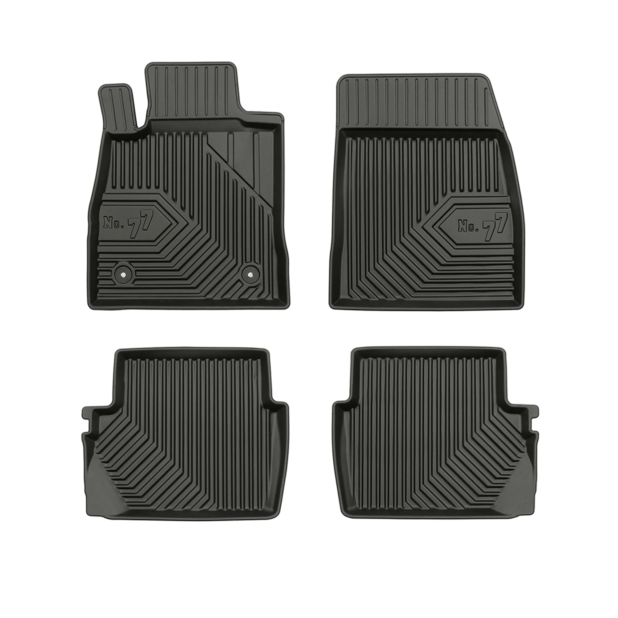 Fußmatten Gummimatten No.77 für Ford Fiesta mk7 2017-2023 TPE Schwarz 4 Teile