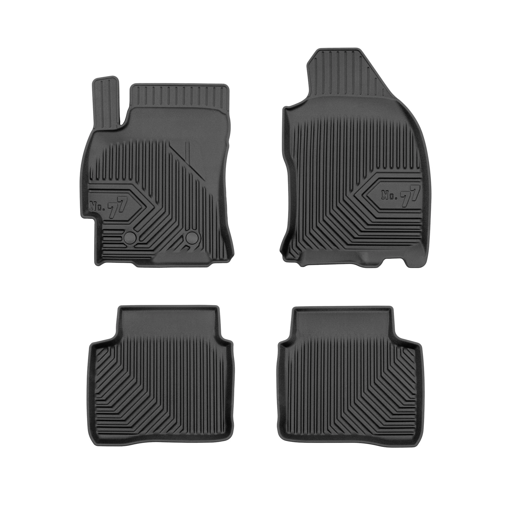 Fußmatten Gummimatten No.77 für Ford Mondeo III 2000-2007 TPE Schwarz 4 tlg