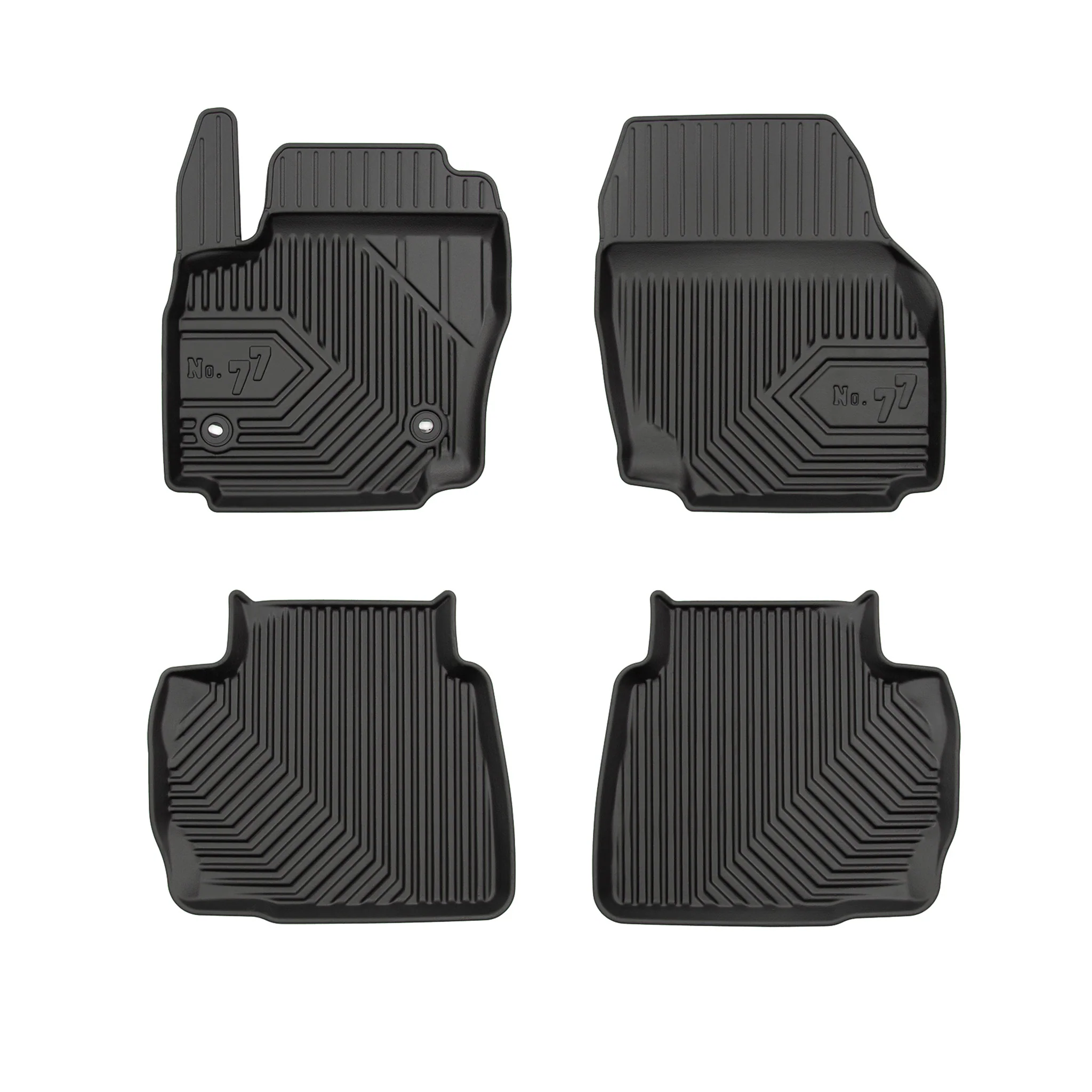 Fußmatten Gummimatten No.77 für Ford Mondeo IV 2007-2014 TPE Schwarz 4 tlg