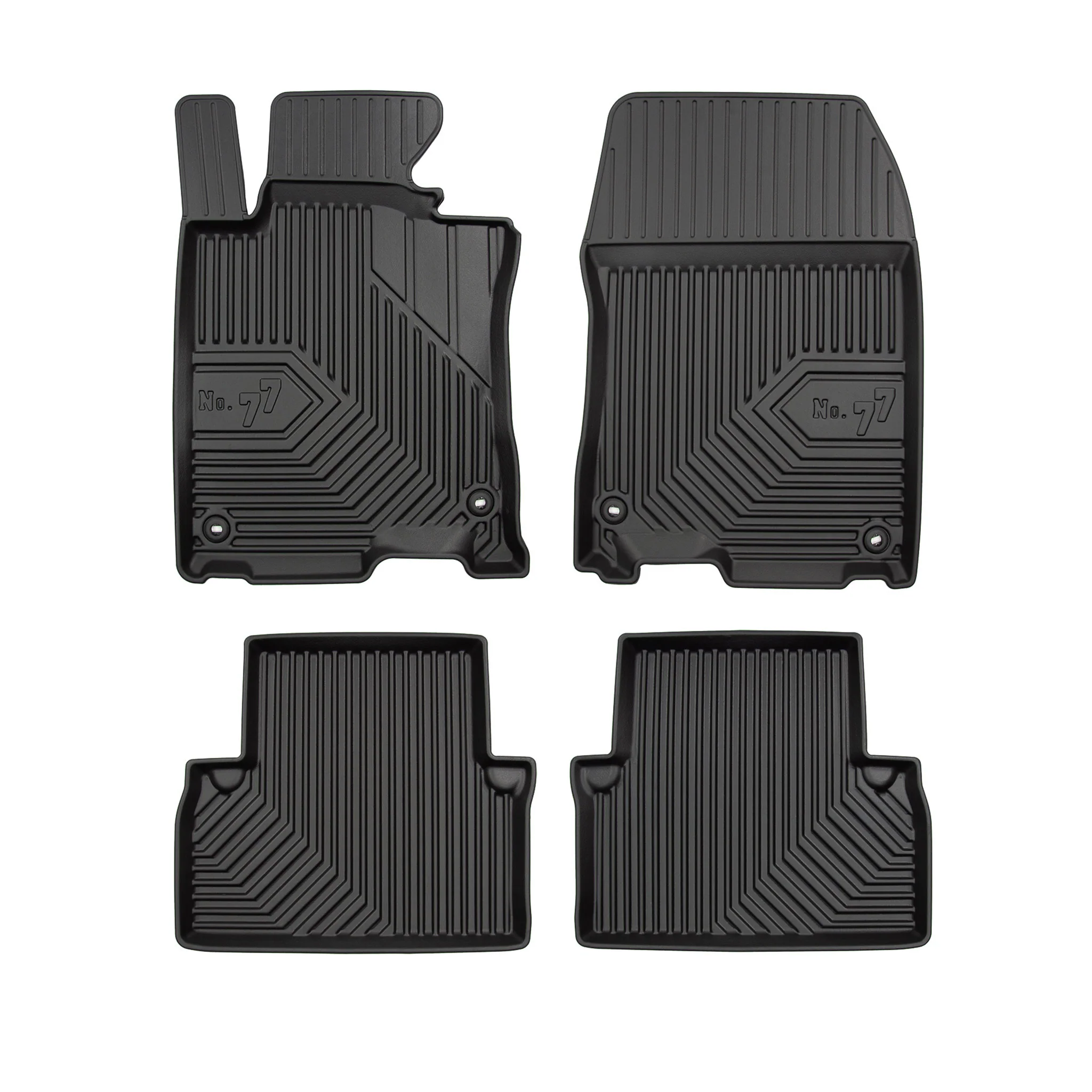 Fußmatten Gummimatten No.77 für Honda Accord VIII 2008-2015 TPE Schwarz 4 tlg
