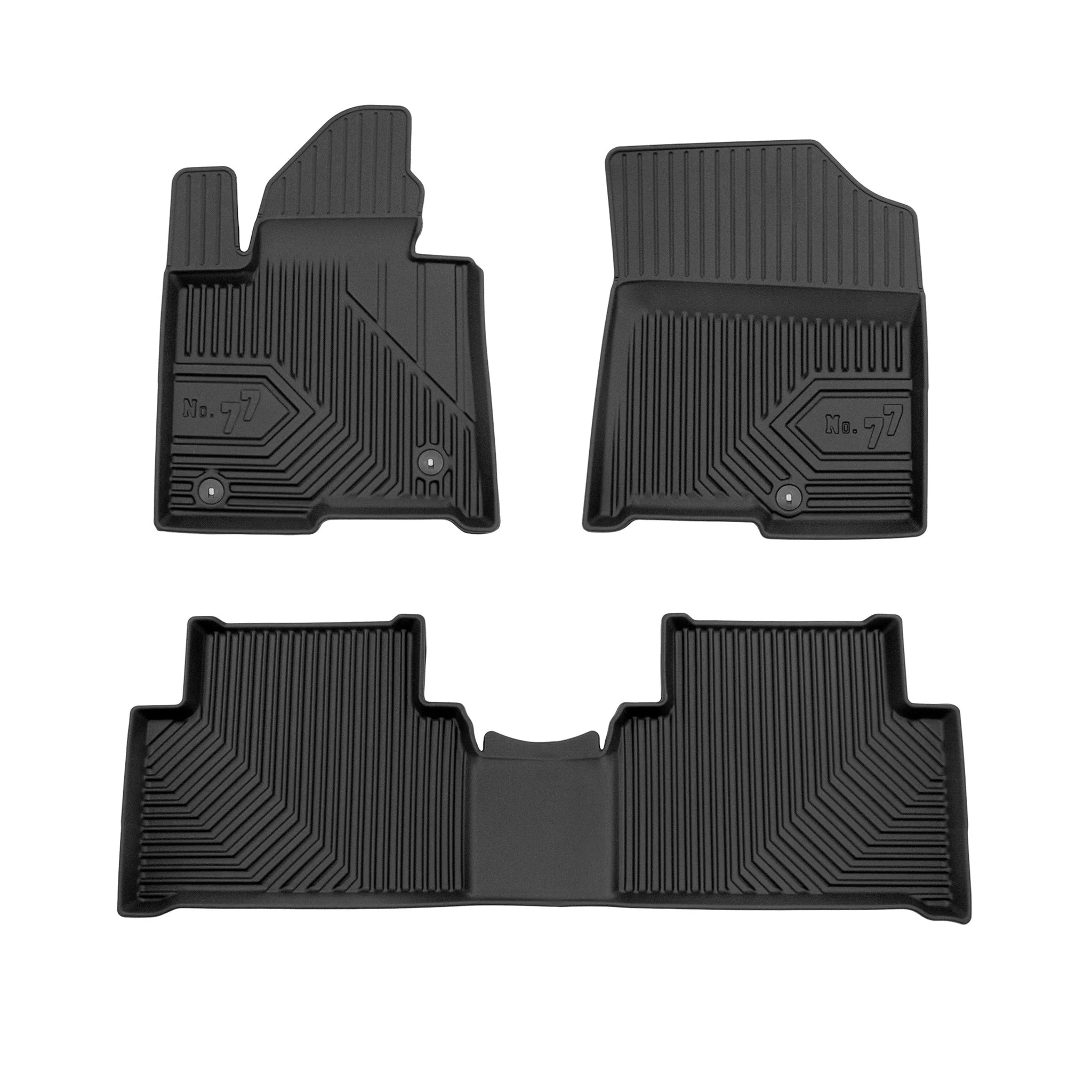 Fußmatten Gummimatten No.77 für Kia Sorento mk4 Hybrid 2021-2026 TPE Schwarz