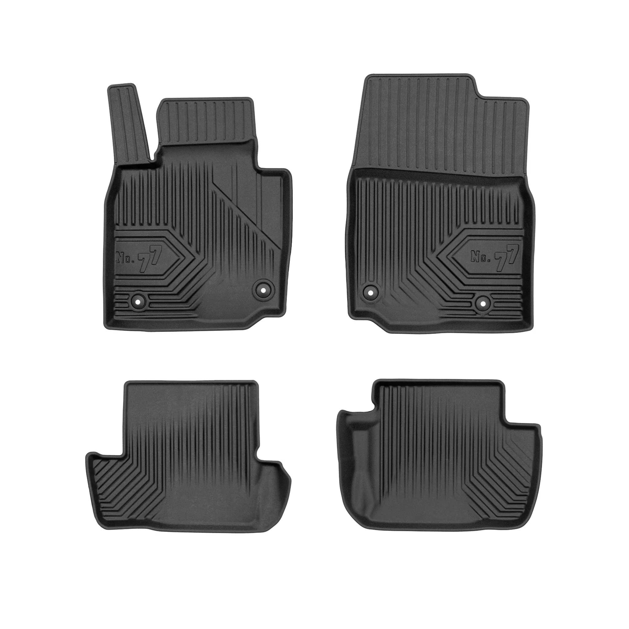 Fußmatten Gummimatten No.77 für Mazda MX-30 2021-2026 TPE Gummi Schwarz 4 tlg