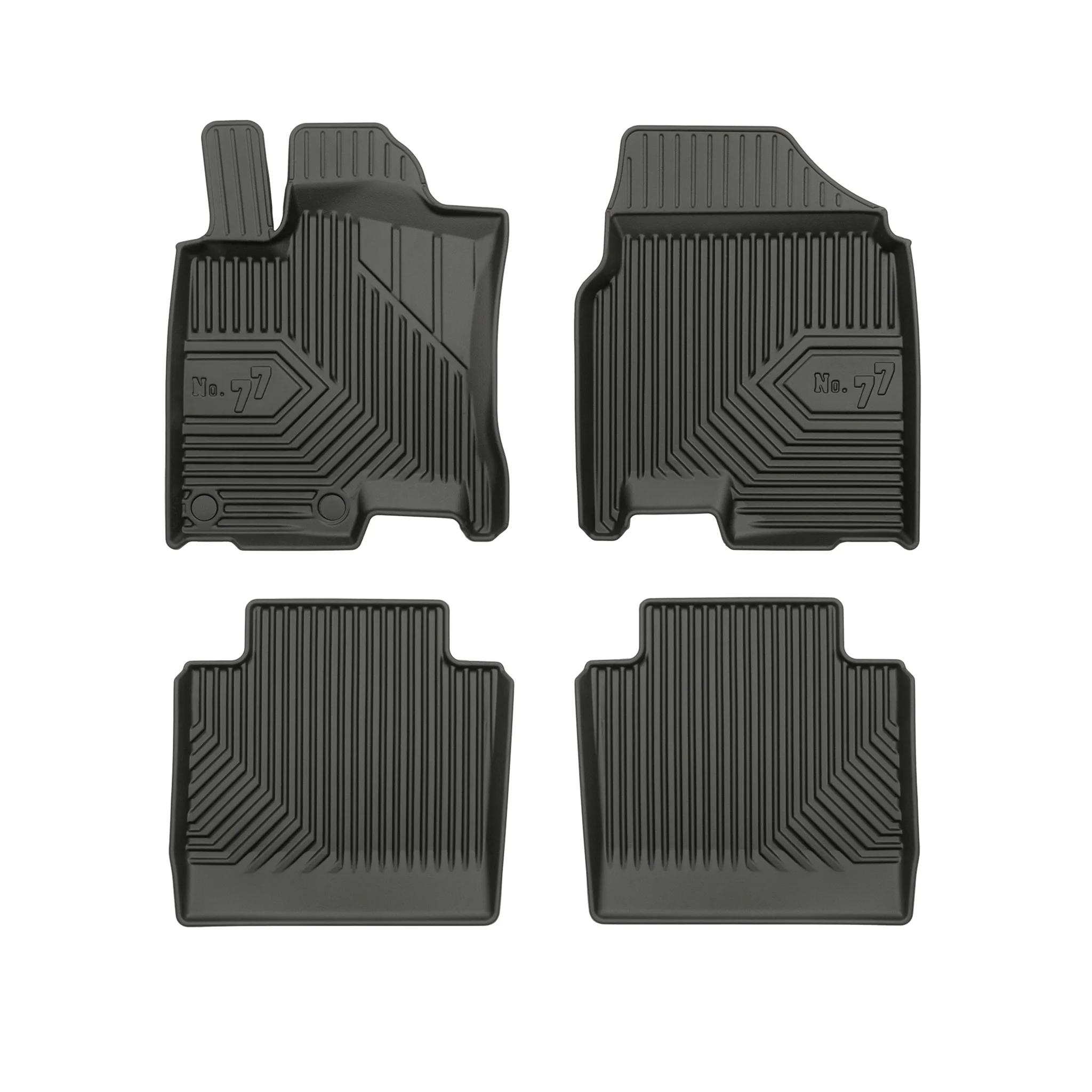 Fußmatten Gummimatten No.77 für Nissan Qashqai+2 I 2006-2013 TPE Schwarz 4 tlg