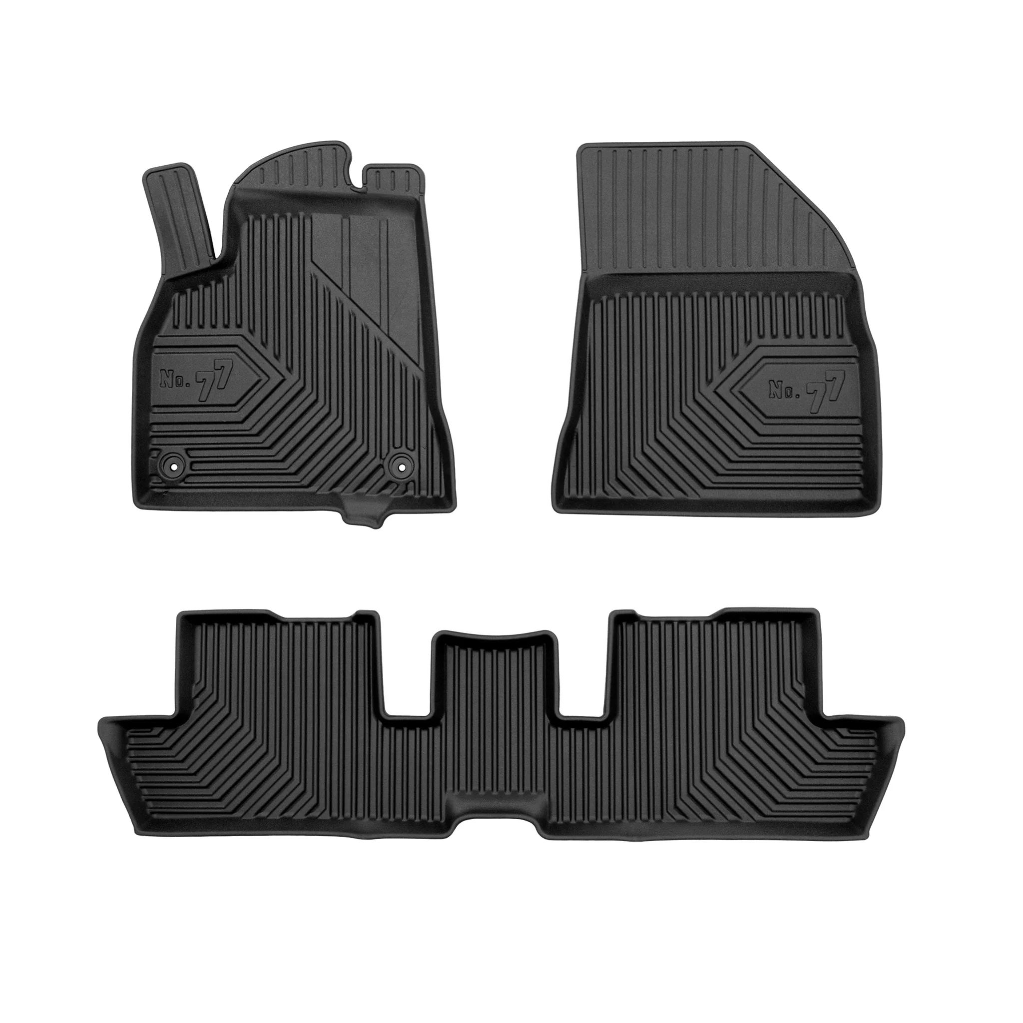 Fußmatten Gummimatten No.77 für Peugeot 3008 I 2009-2016 TPE Schwarz 3 teile