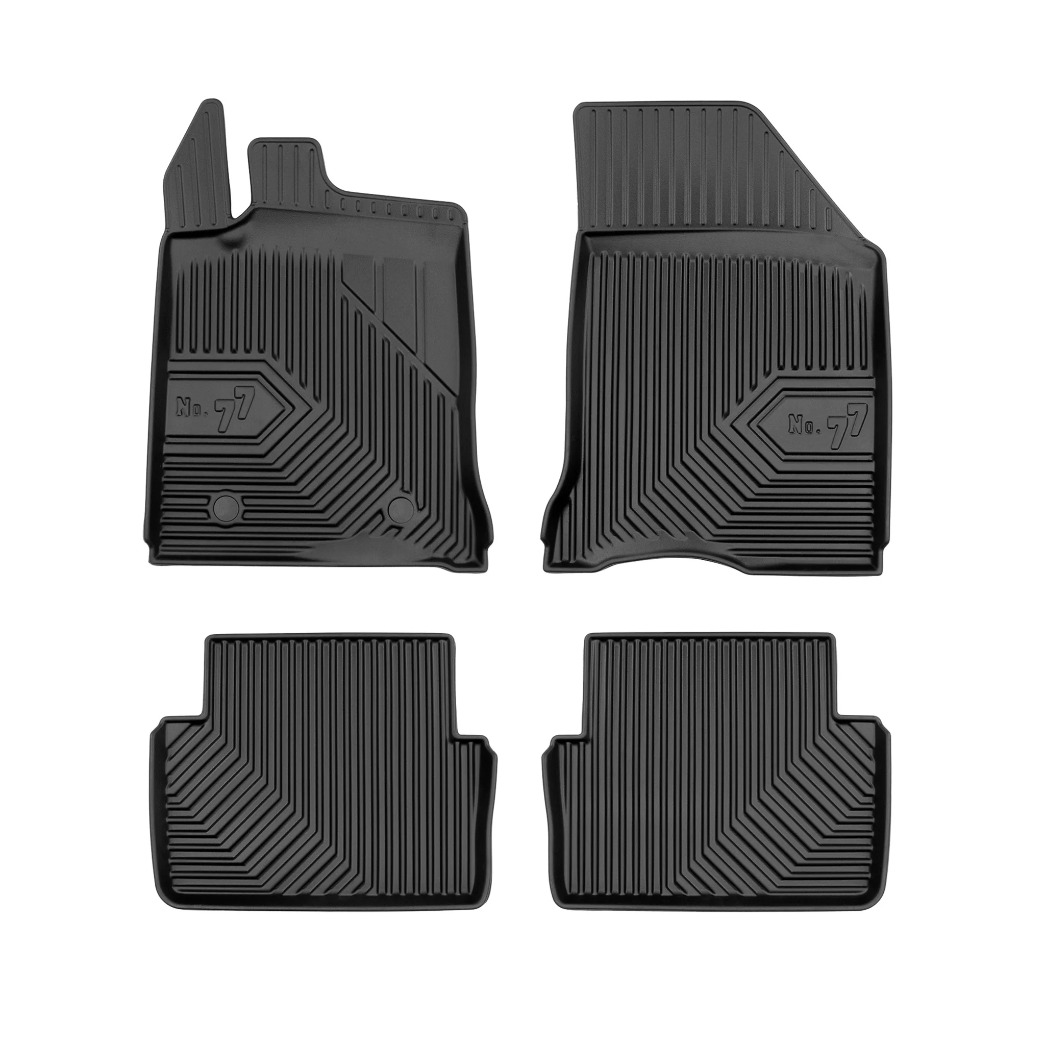 Fußmatten Gummimatten No.77 für Renault Laguna II 2001-2007 TPE Schwarz 4 tlg
