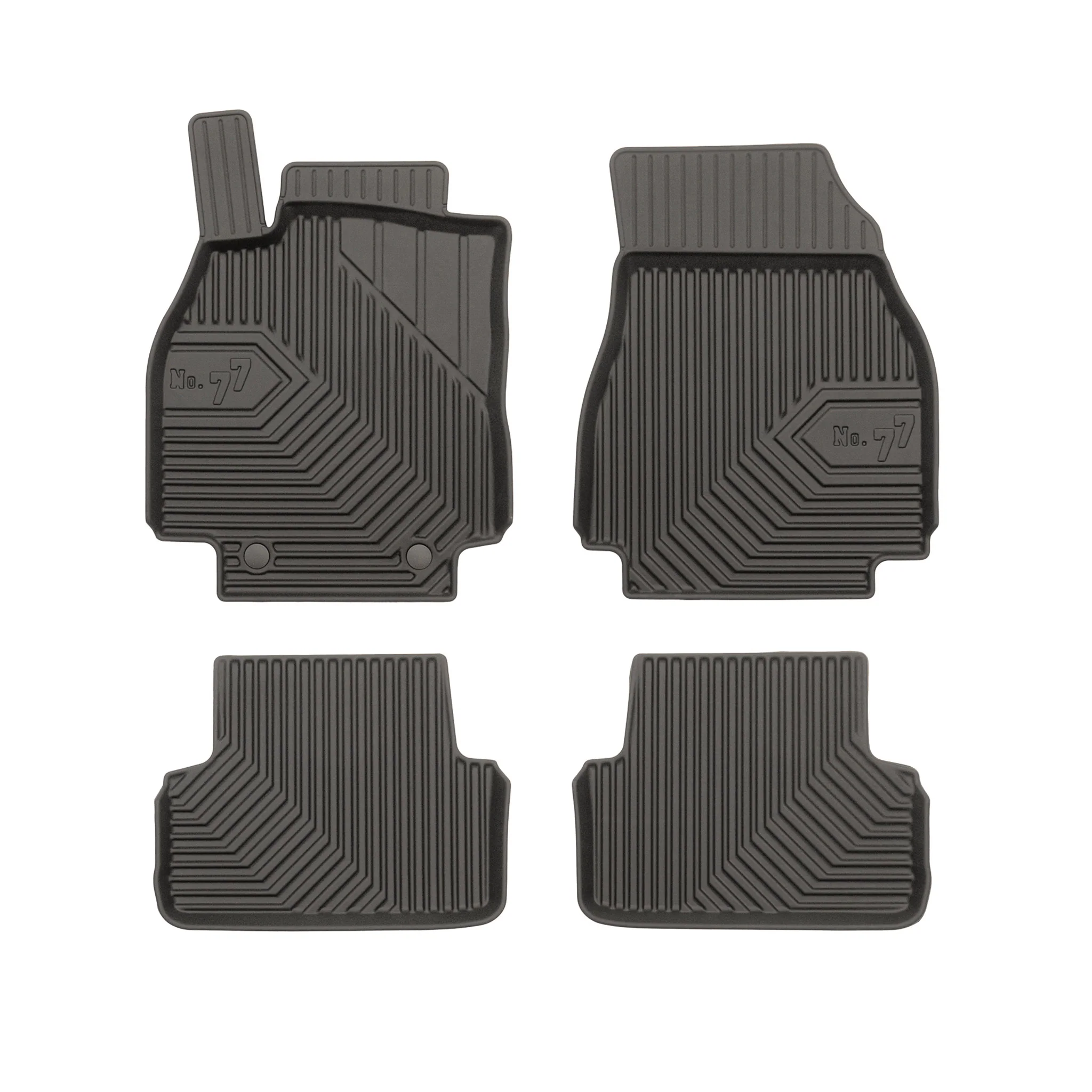 Fußmatten Gummimatten No.77 für Renault Megane II 2002-2009 TPE Schwarz 4 tlg