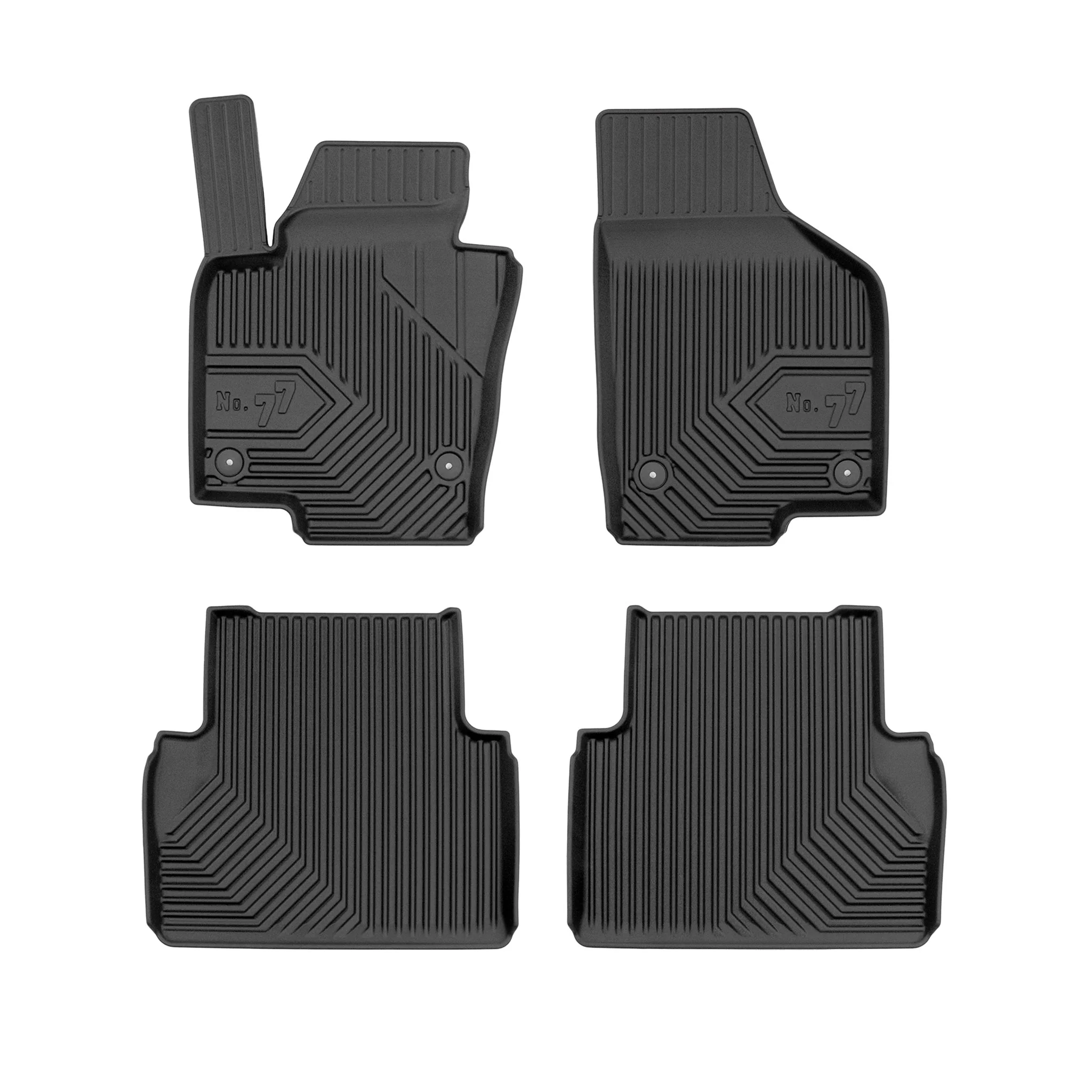 Fußmatten Gummimatten No.77 für Seat Alhambra II 2010-2020 TPE Schwarz 4 tlg